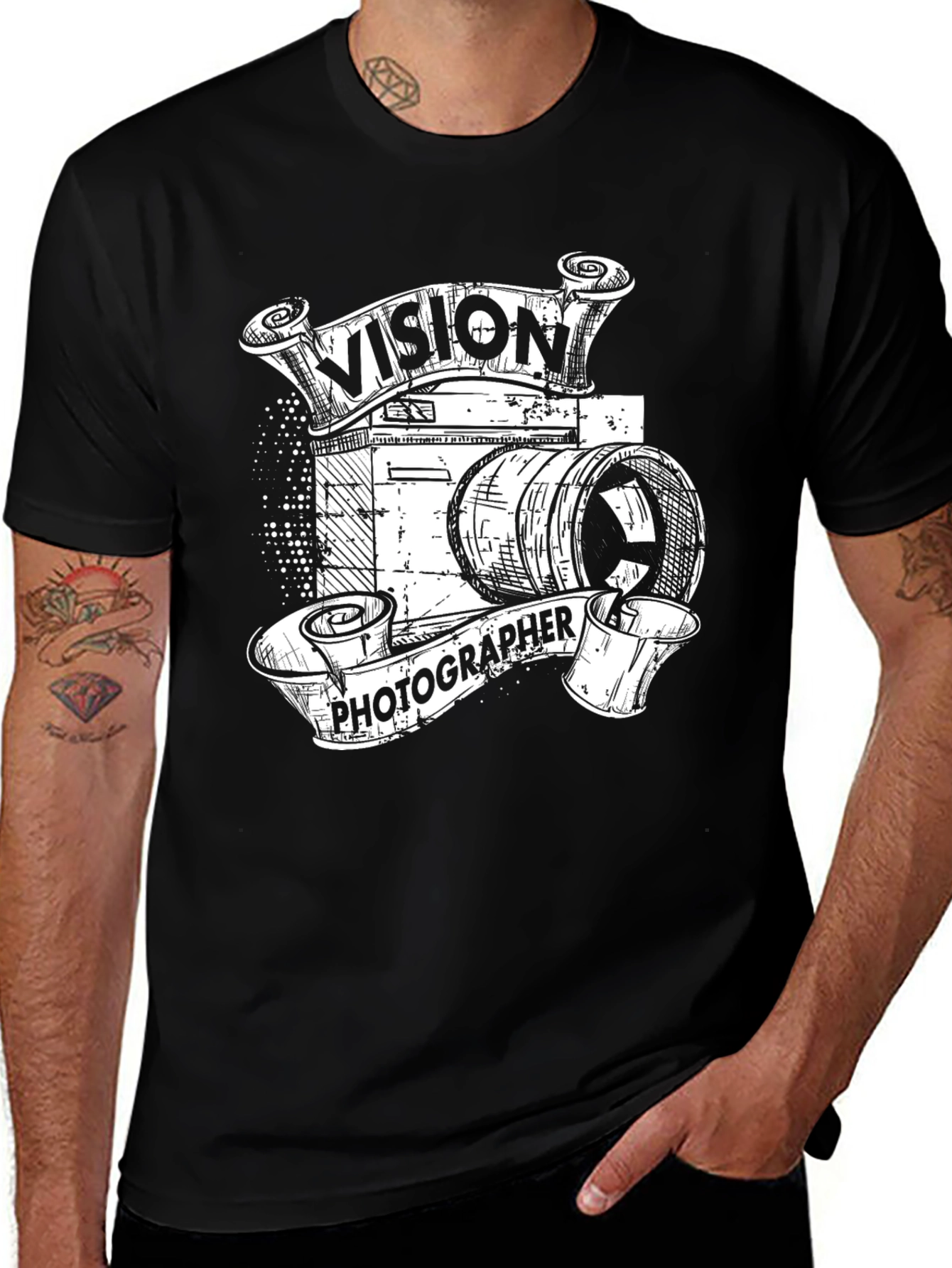 Vision Photographer Black Graphic T-Shirt