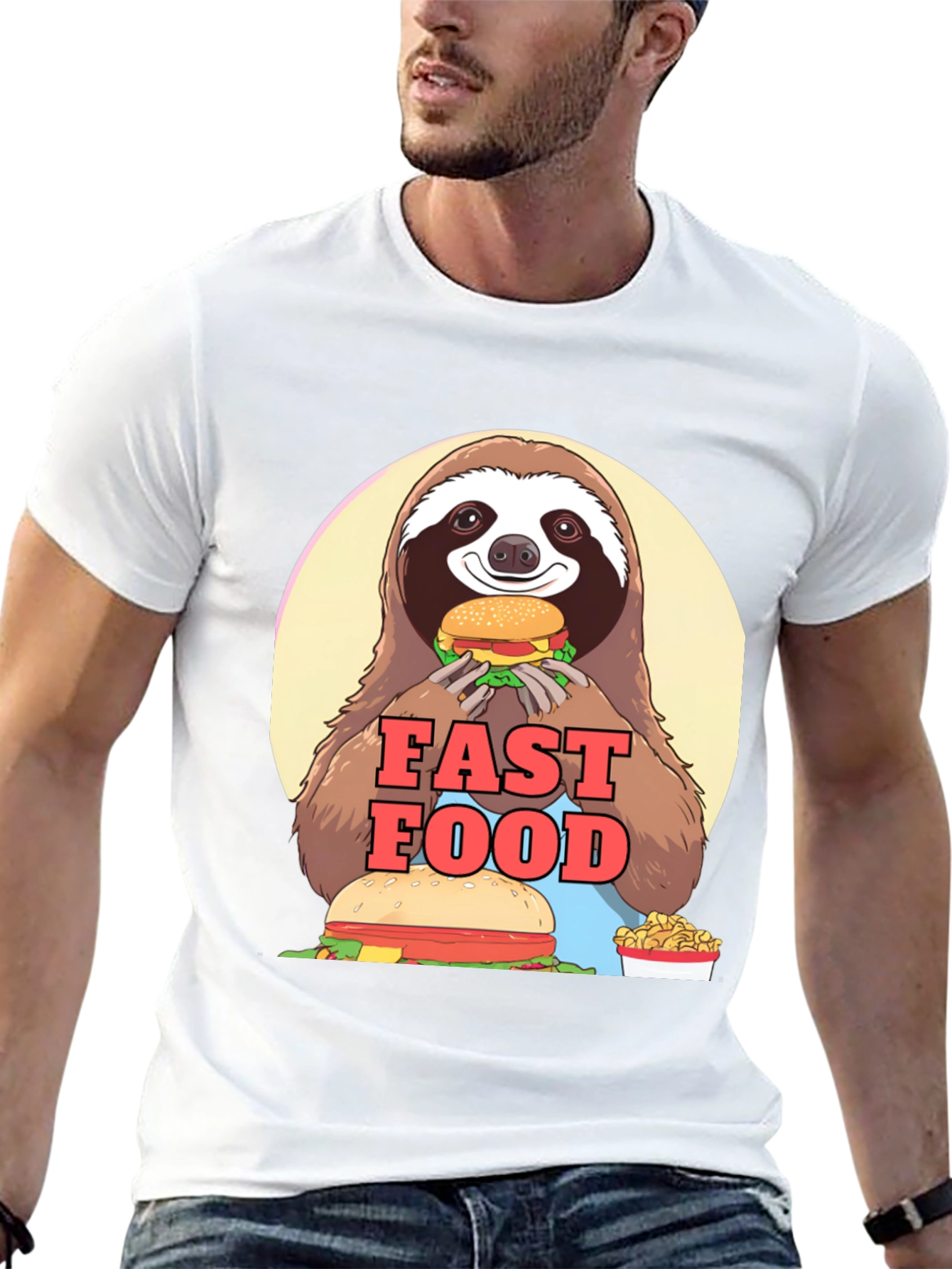 Sloth Fast Food T-Shirt - Funny Graphic Tee