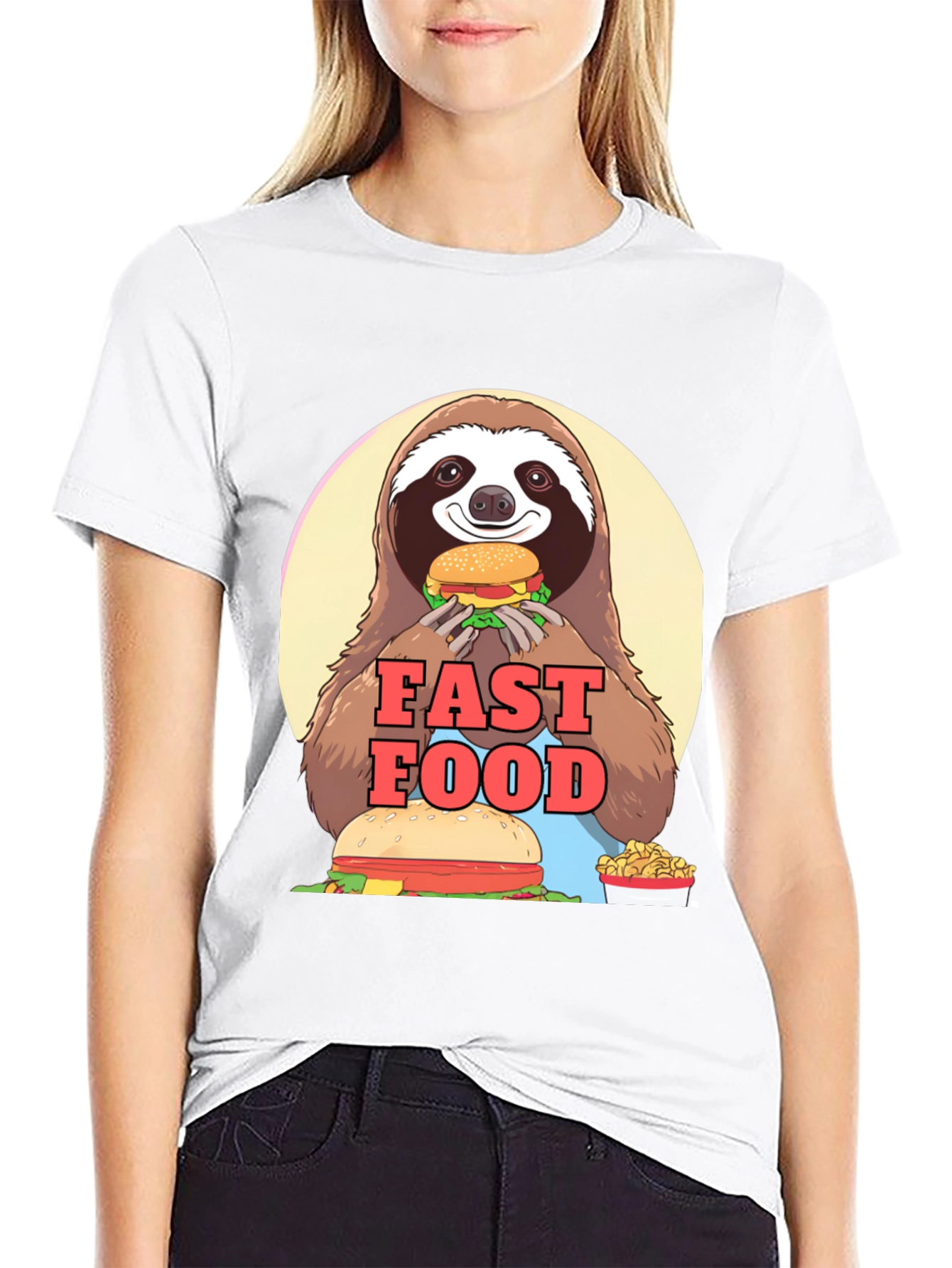 Sloth Fast Food T-Shirt - Funny Graphic Tee