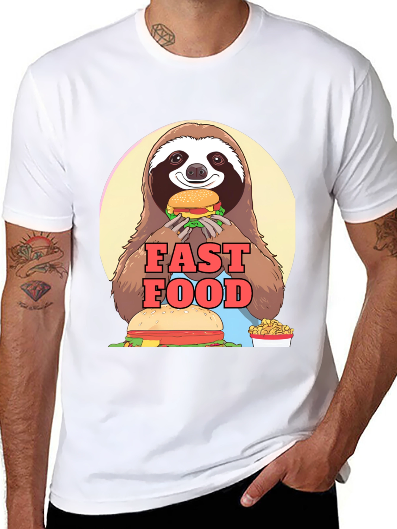 Sloth Fast Food T-Shirt - Funny Graphic Tee