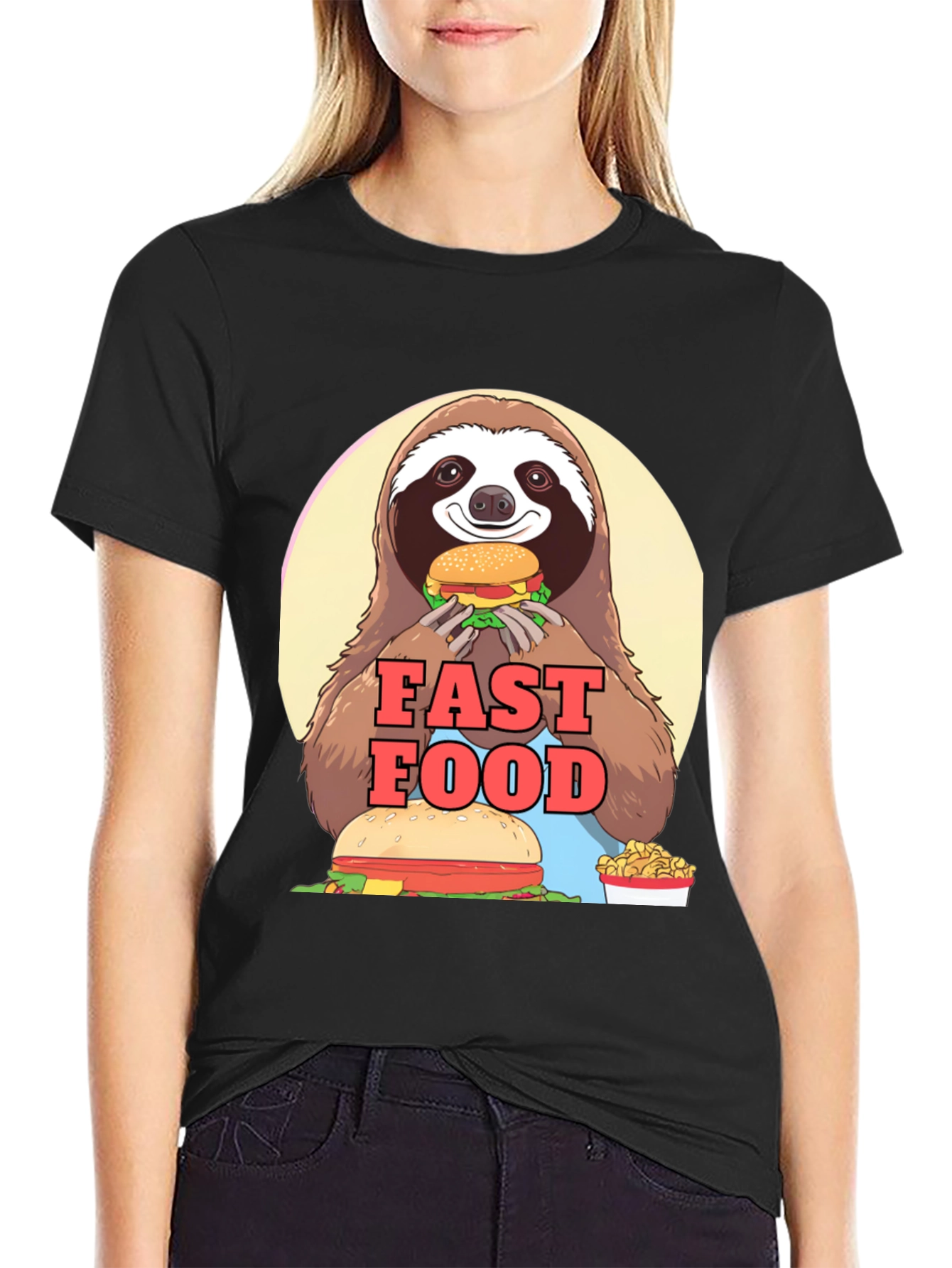 Sloth Fast Food T-Shirt - Funny Graphic Tee