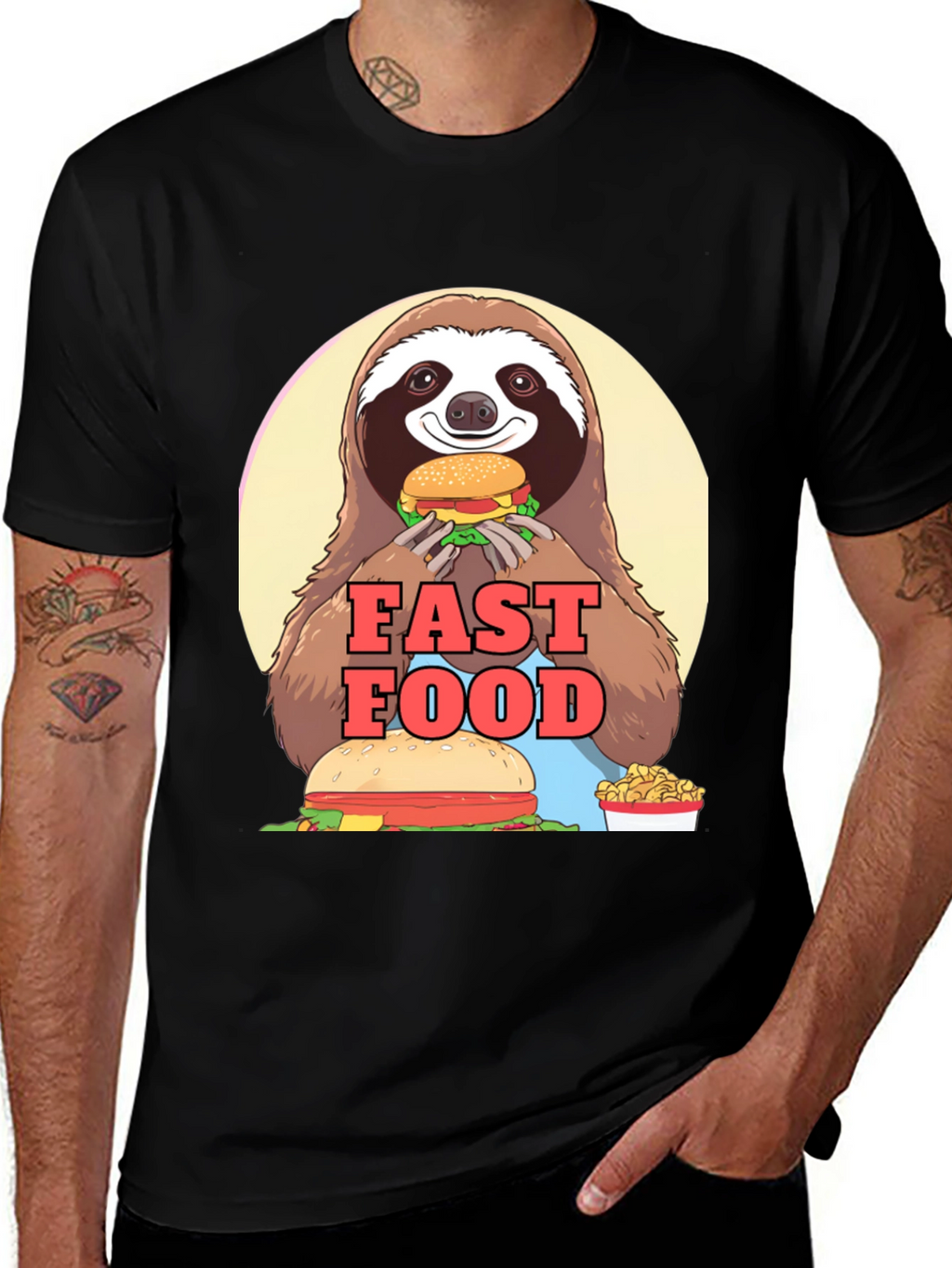 Sloth Fast Food T-Shirt - Funny Graphic Tee