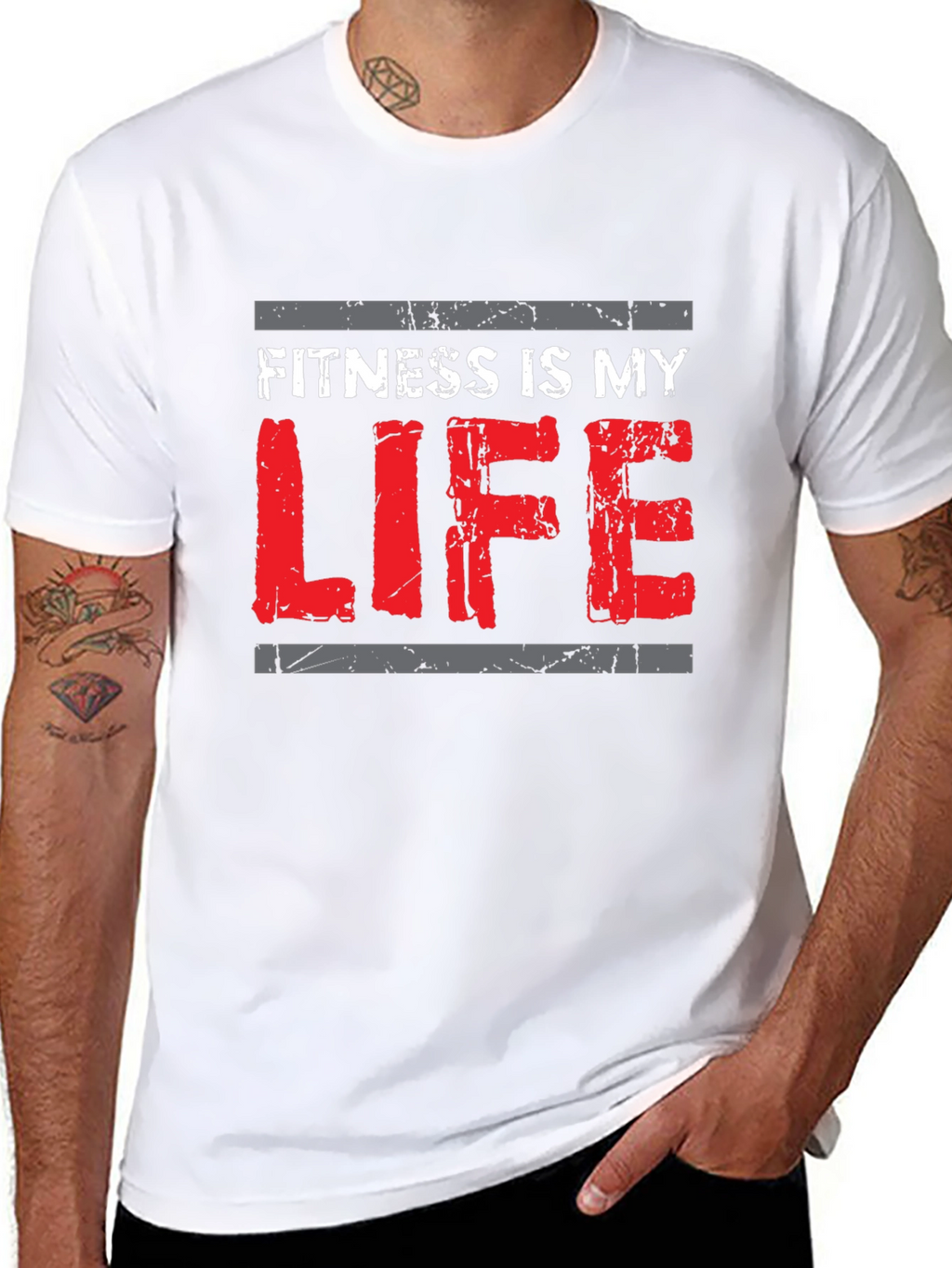 Fitness is My Life Graphic Tee - Black