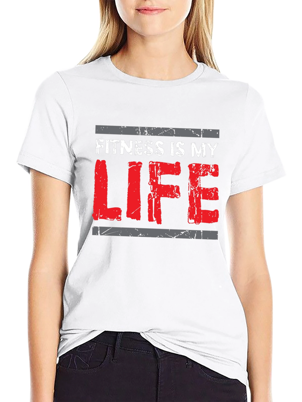 Fitness is My Life Graphic Tee - Black