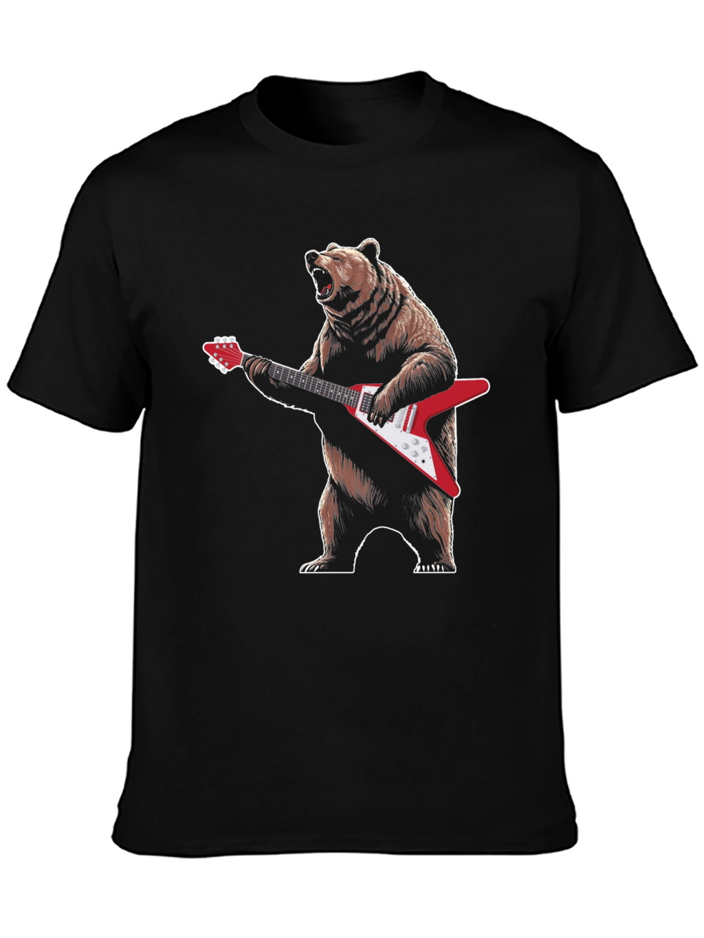 Bear Guitarist T-Shirt - Cool Graphic Tee