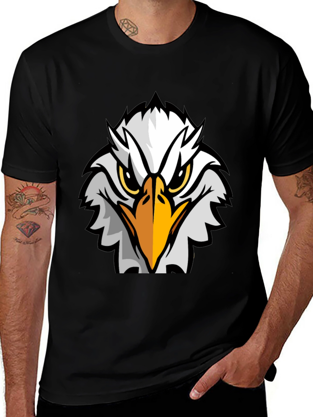 Eagle Graphic Black T-Shirt - Bold Design