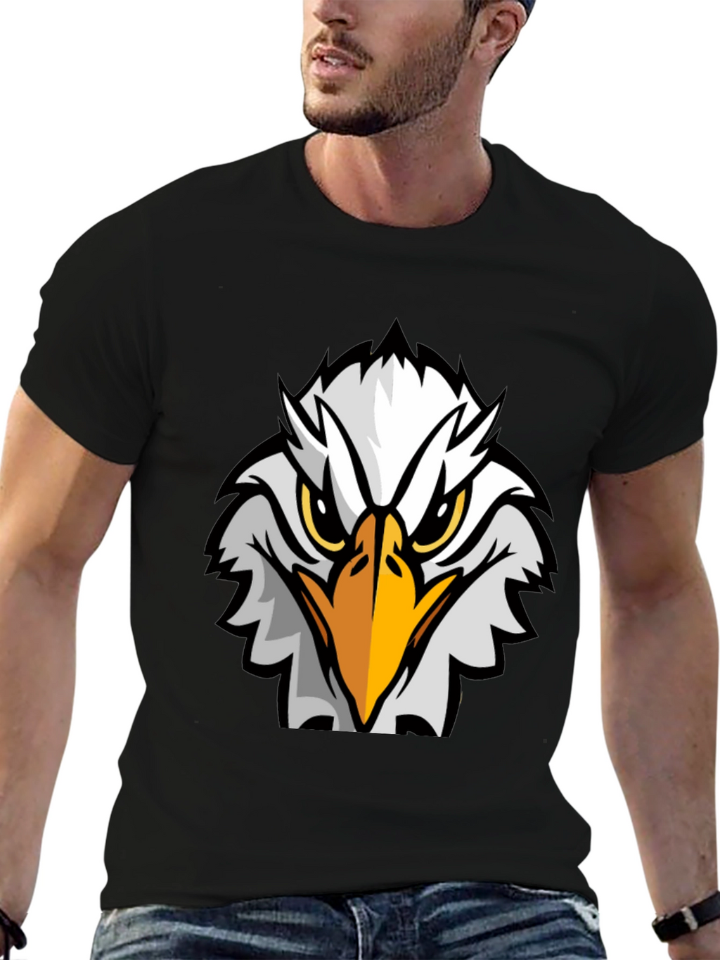 Eagle Graphic Black T-Shirt - Bold Design