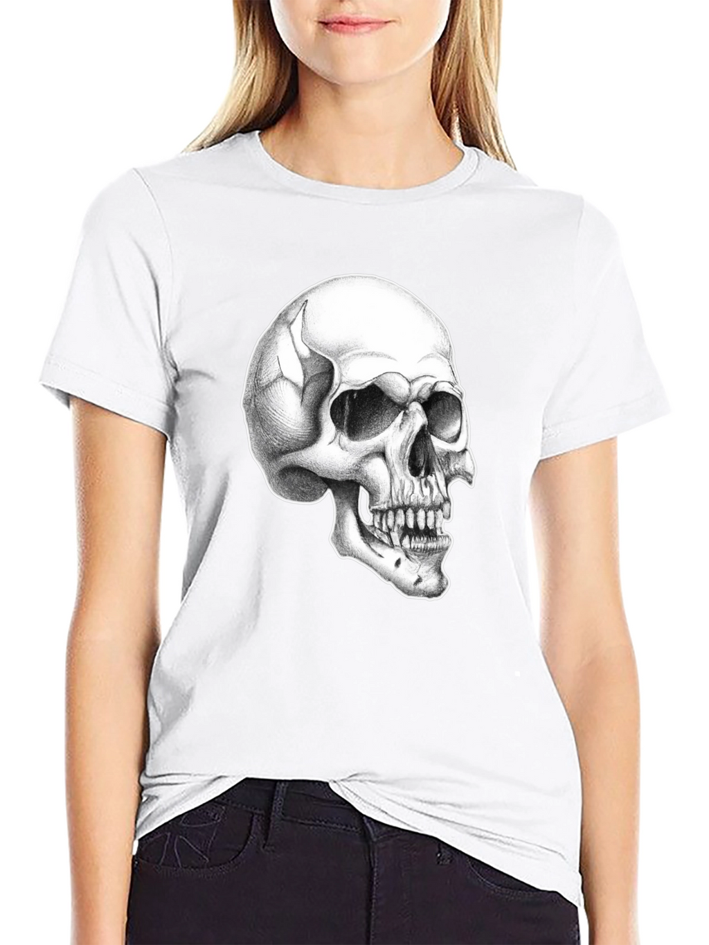 Skull Graphic Tee - Classic Black Cotton T-Shirt