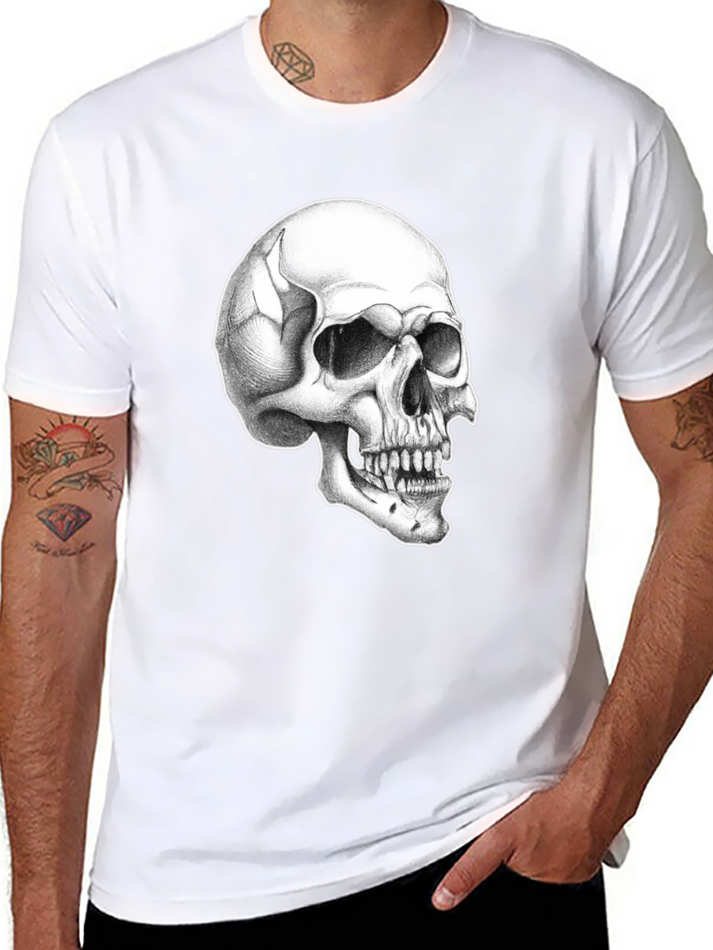 Skull Graphic Tee - Classic Black Cotton T-Shirt