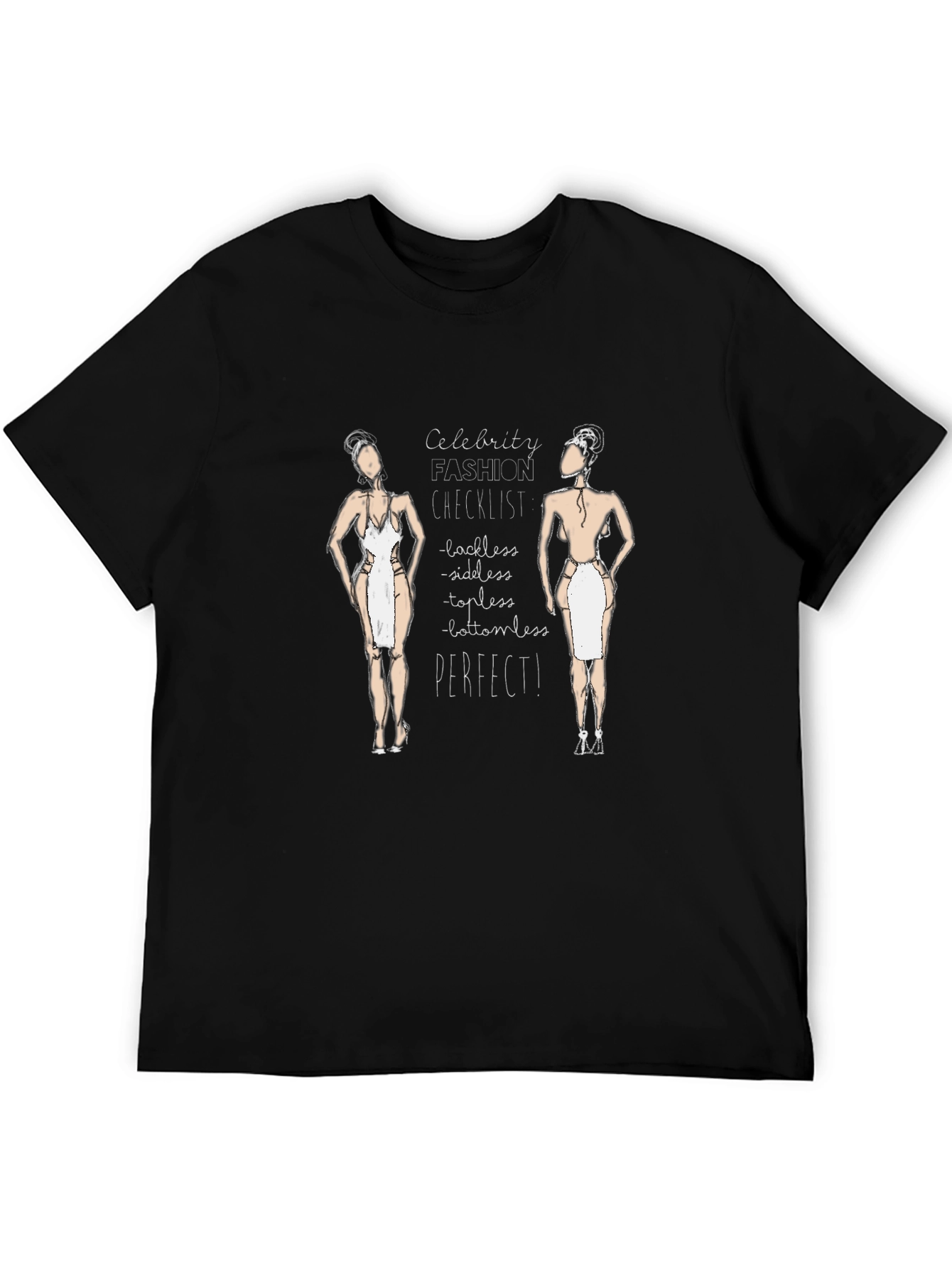 Celebrity Fashion Checklist Black T-Shirt