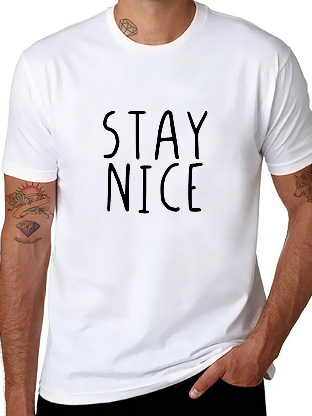 Stay Nice Graphic Tee - Casual Black T-Shirt