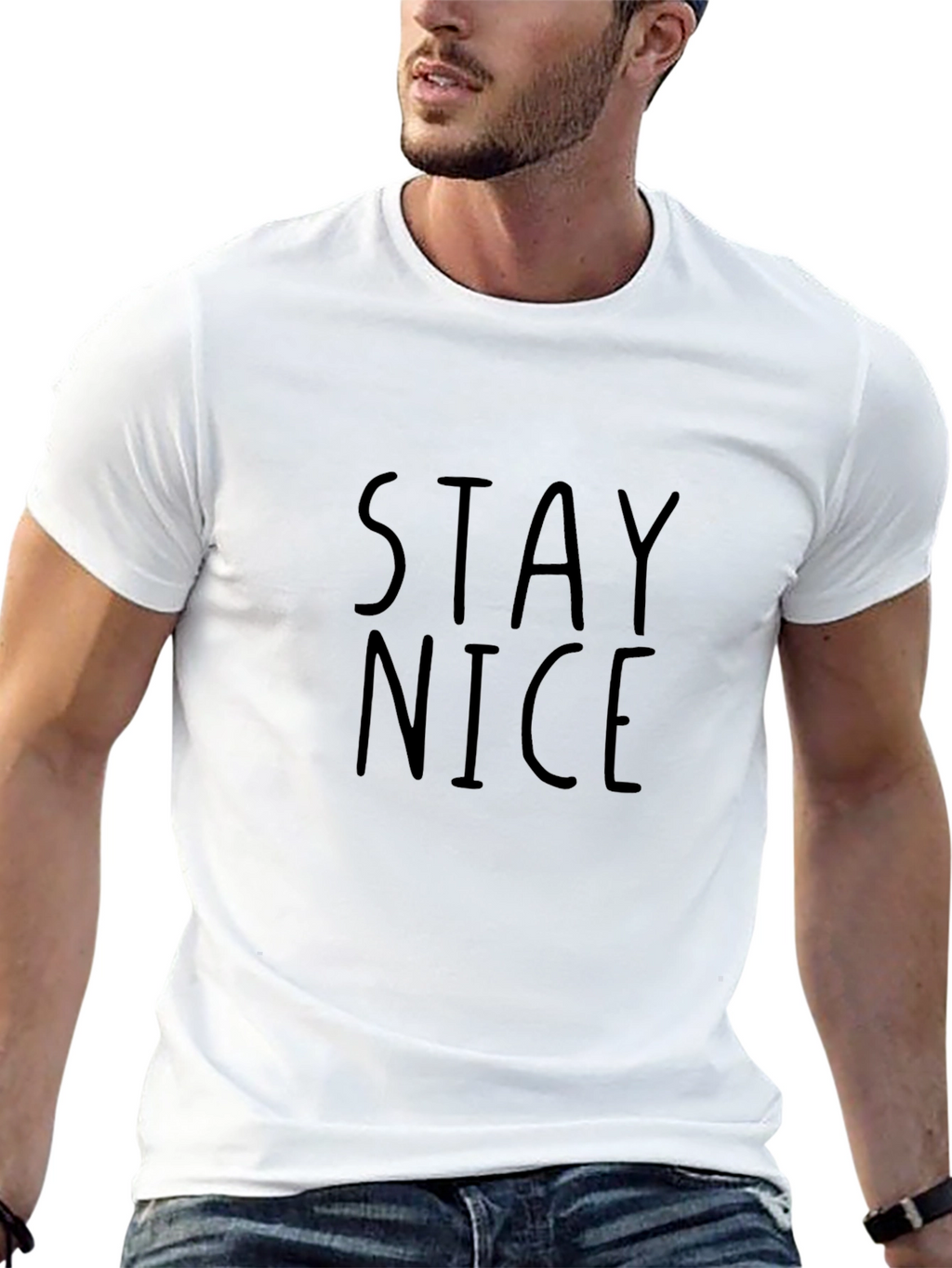 Stay Nice Graphic Tee - Casual Black T-Shirt