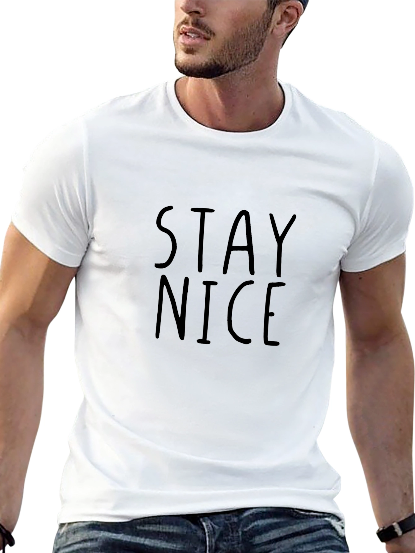 Stay Nice Graphic Tee - Casual Black T-Shirt