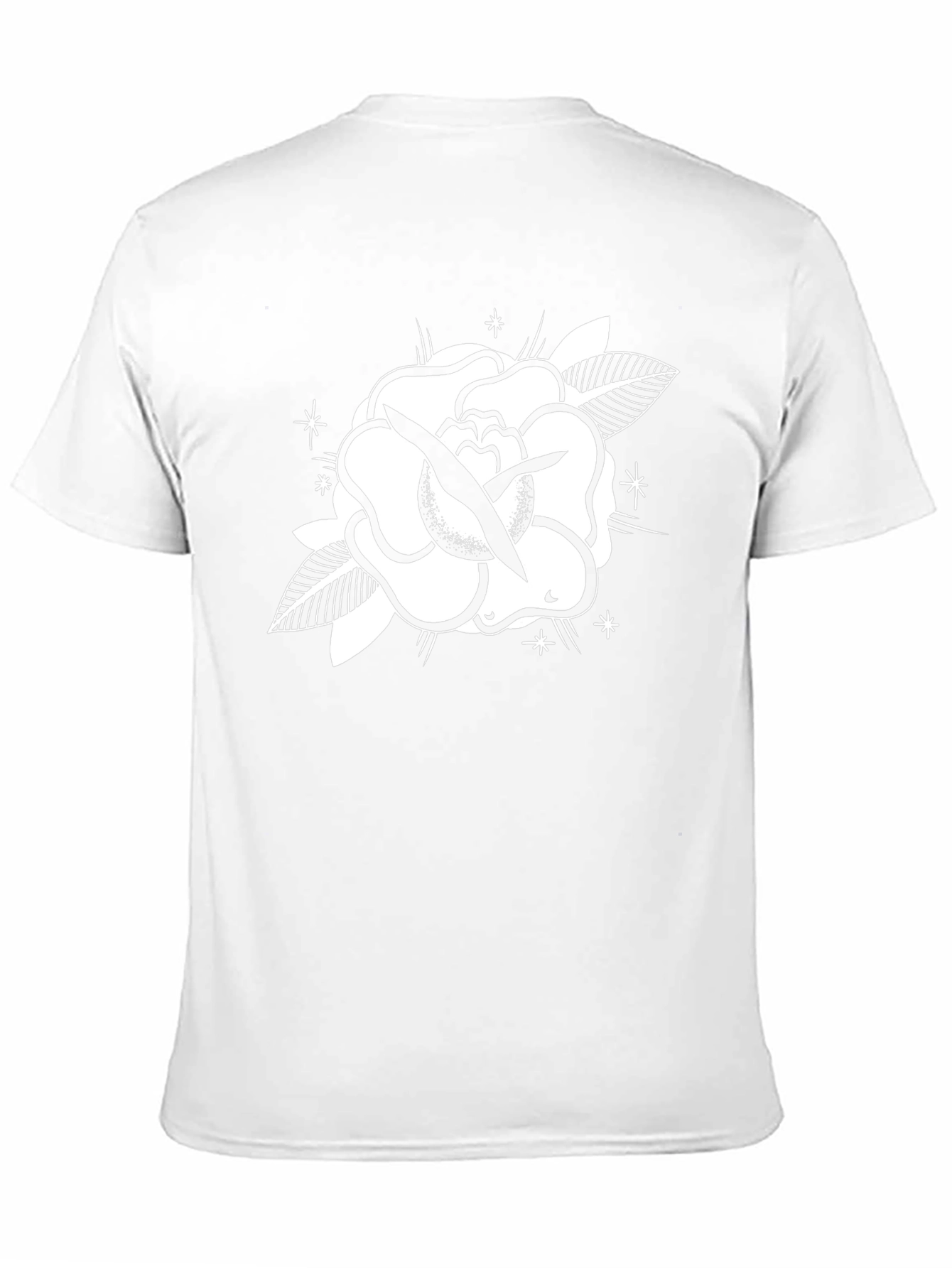 Black Tee with Rose Graphic