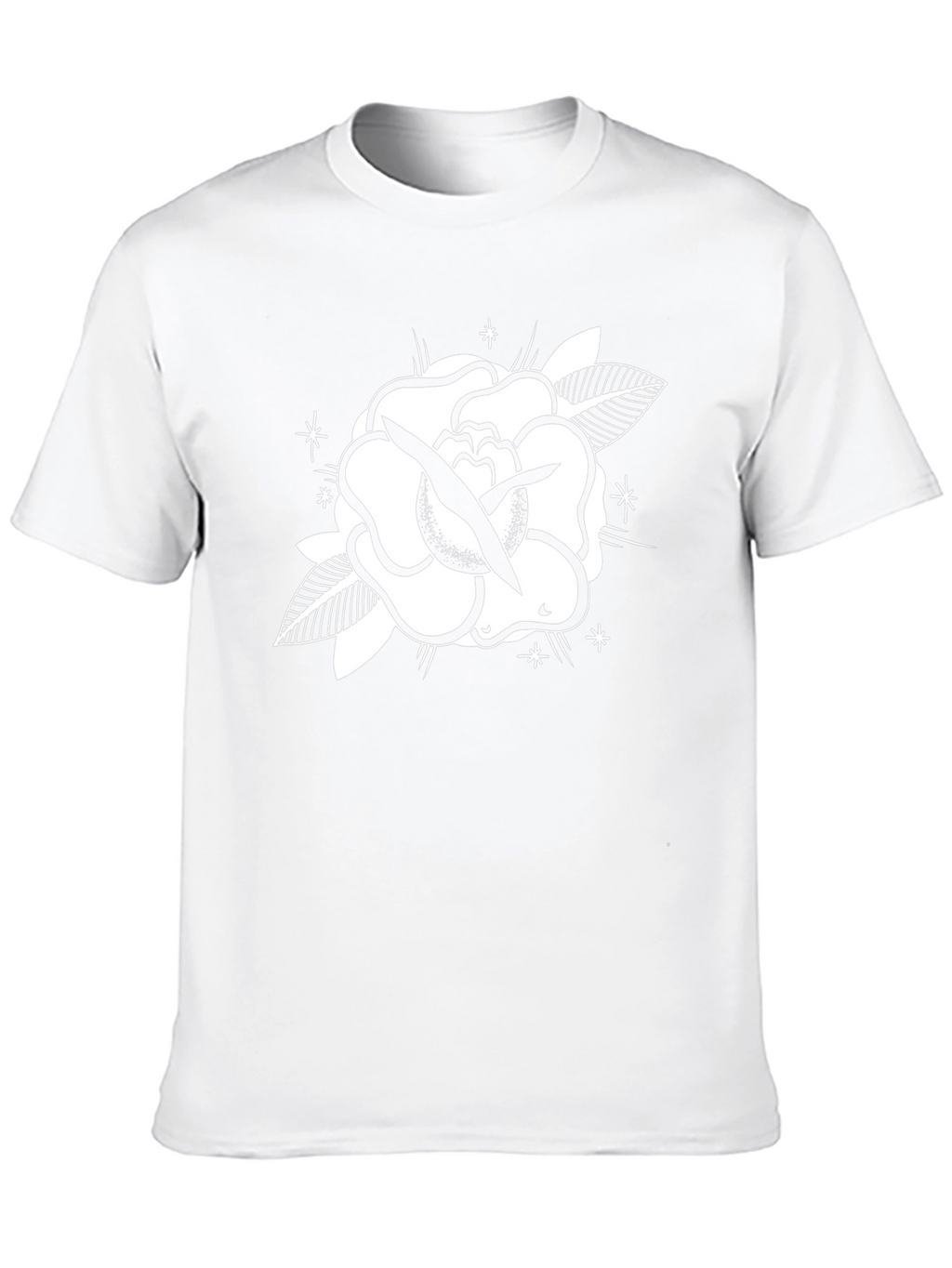 Black Tee with Rose Graphic