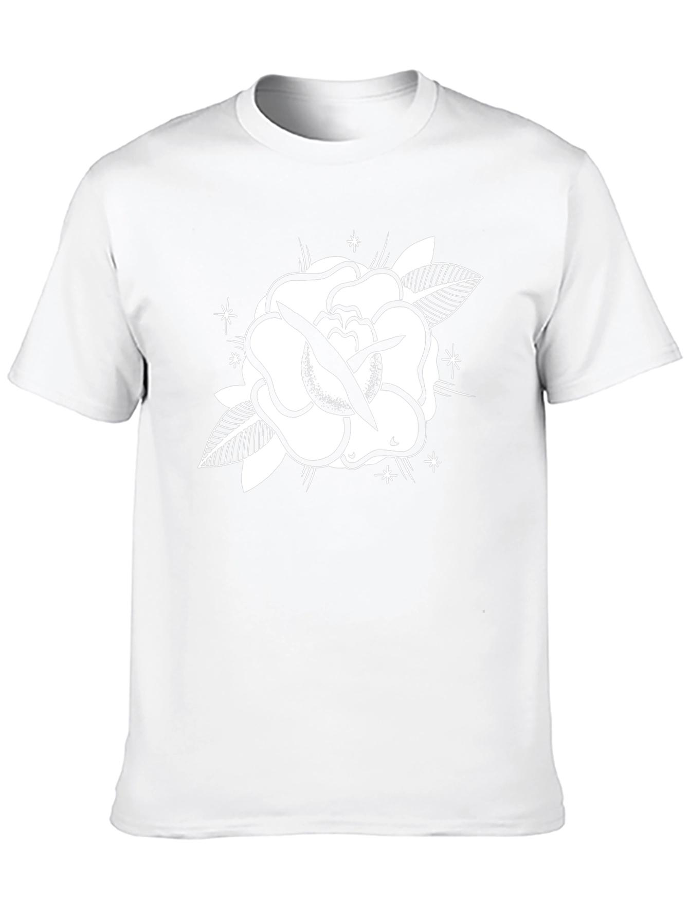 Black Tee with Rose Graphic