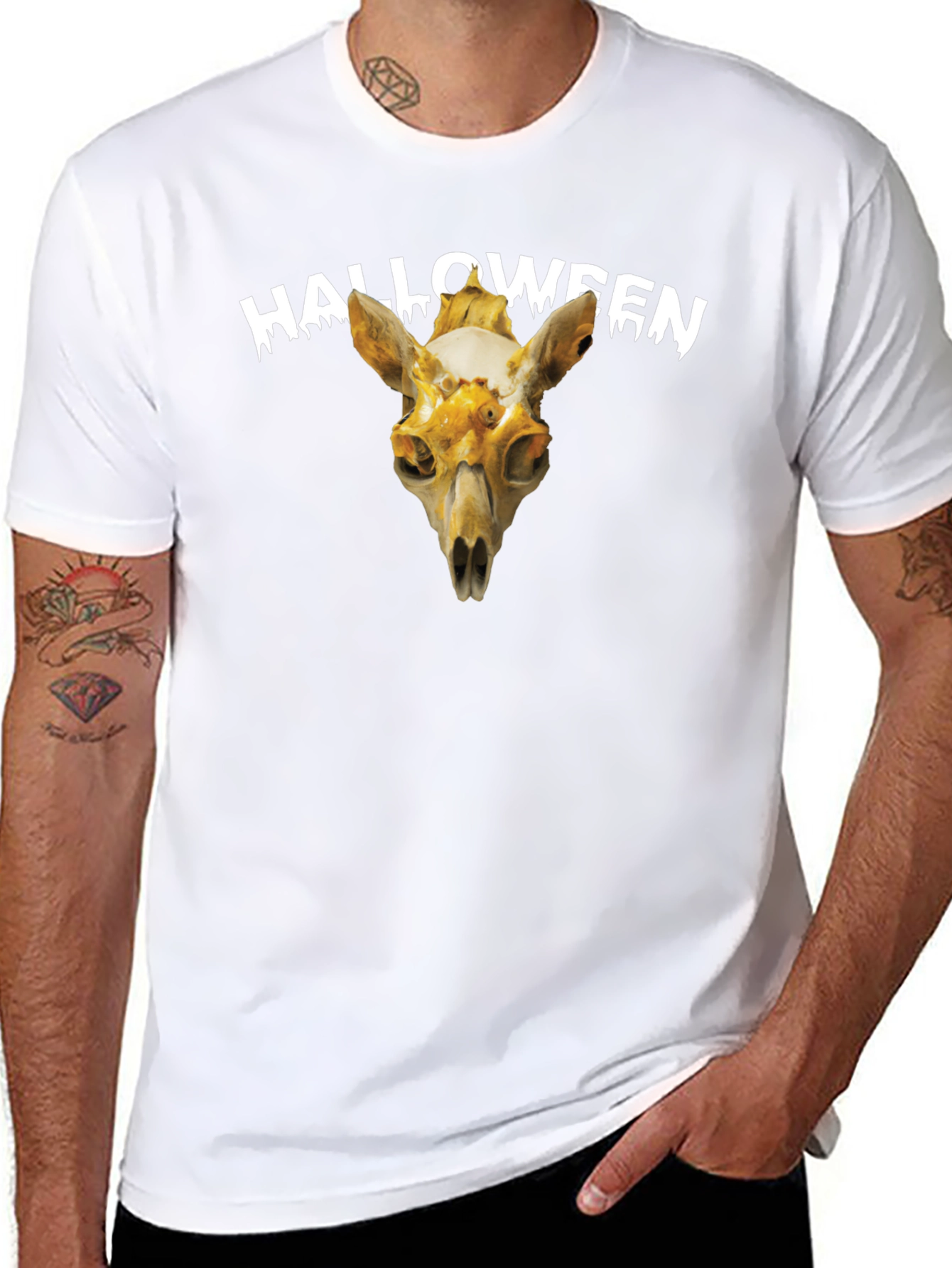 Halloween Skull Graphic Tee - Spooky Season Apparel