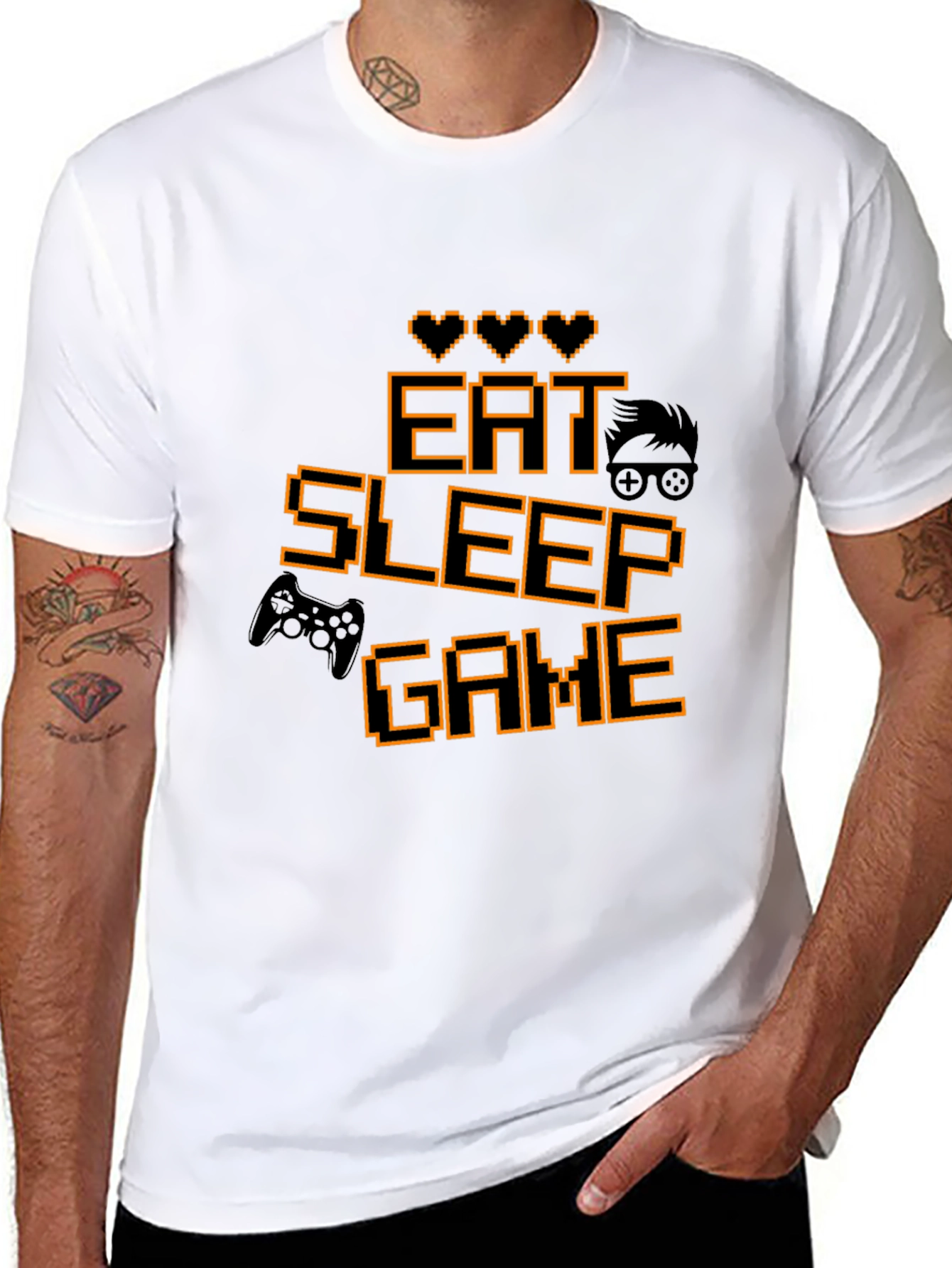 Eat Sleep Game Black Gamer T-Shirt