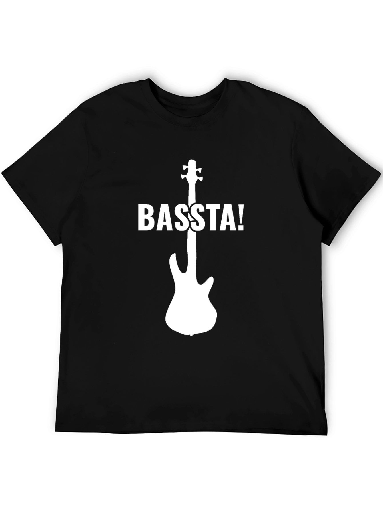 Basta! Bass Guitar Graphic T-Shirt - Cool Music Tee