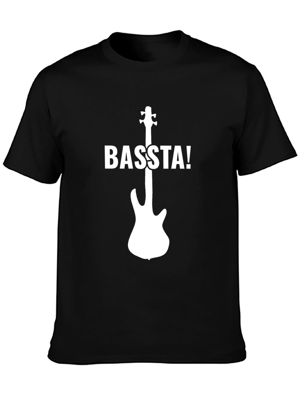 Basta! Bass Guitar Graphic T-Shirt - Cool Music Tee