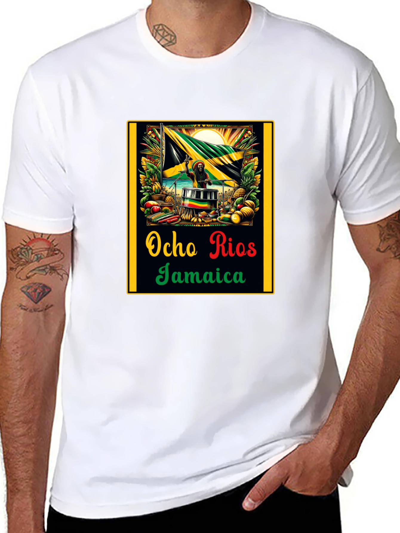 Ocho Rios Jamaica Black T-Shirt