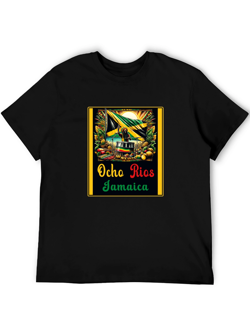 Ocho Rios Jamaica Black T-Shirt