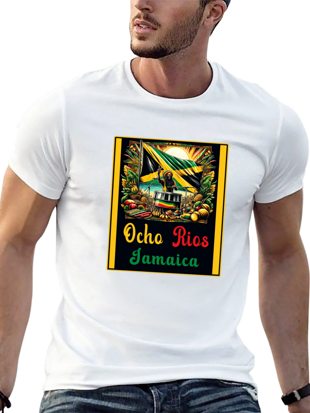 Ocho Rios Jamaica Black T-Shirt