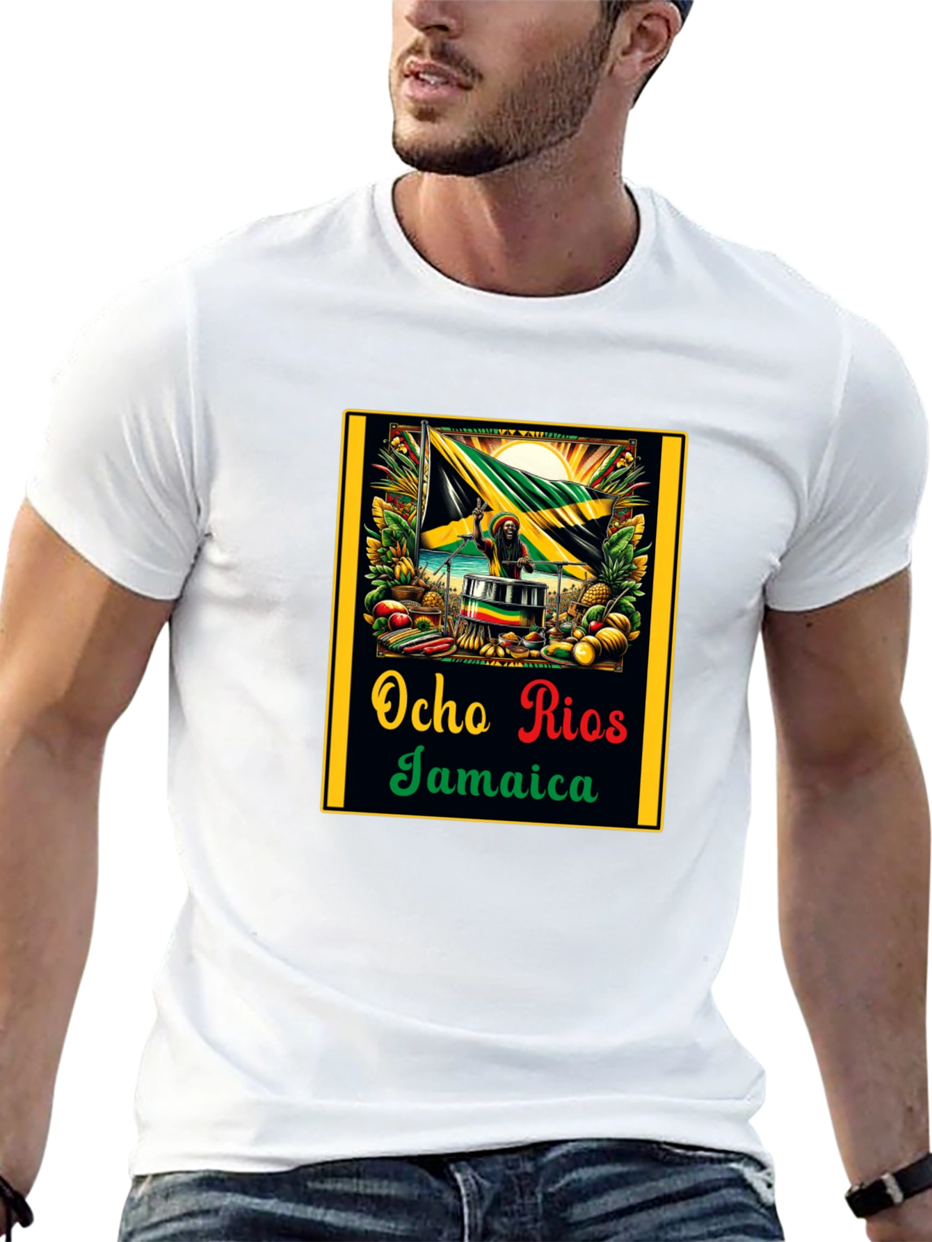 Ocho Rios Jamaica Black T-Shirt