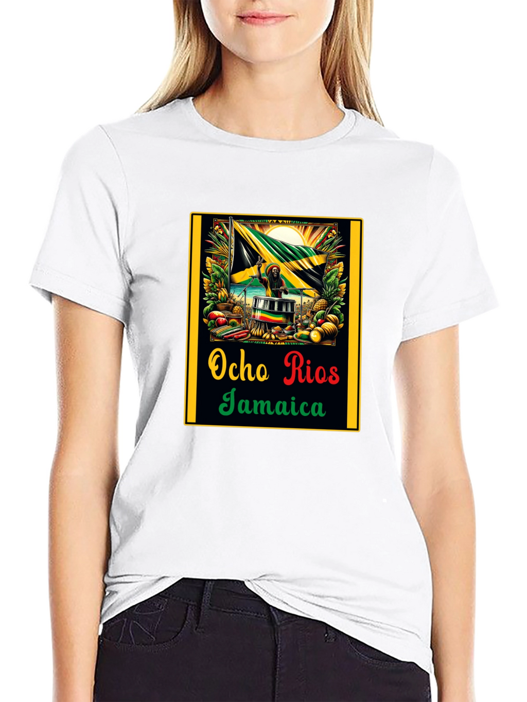 Ocho Rios Jamaica Black T-Shirt