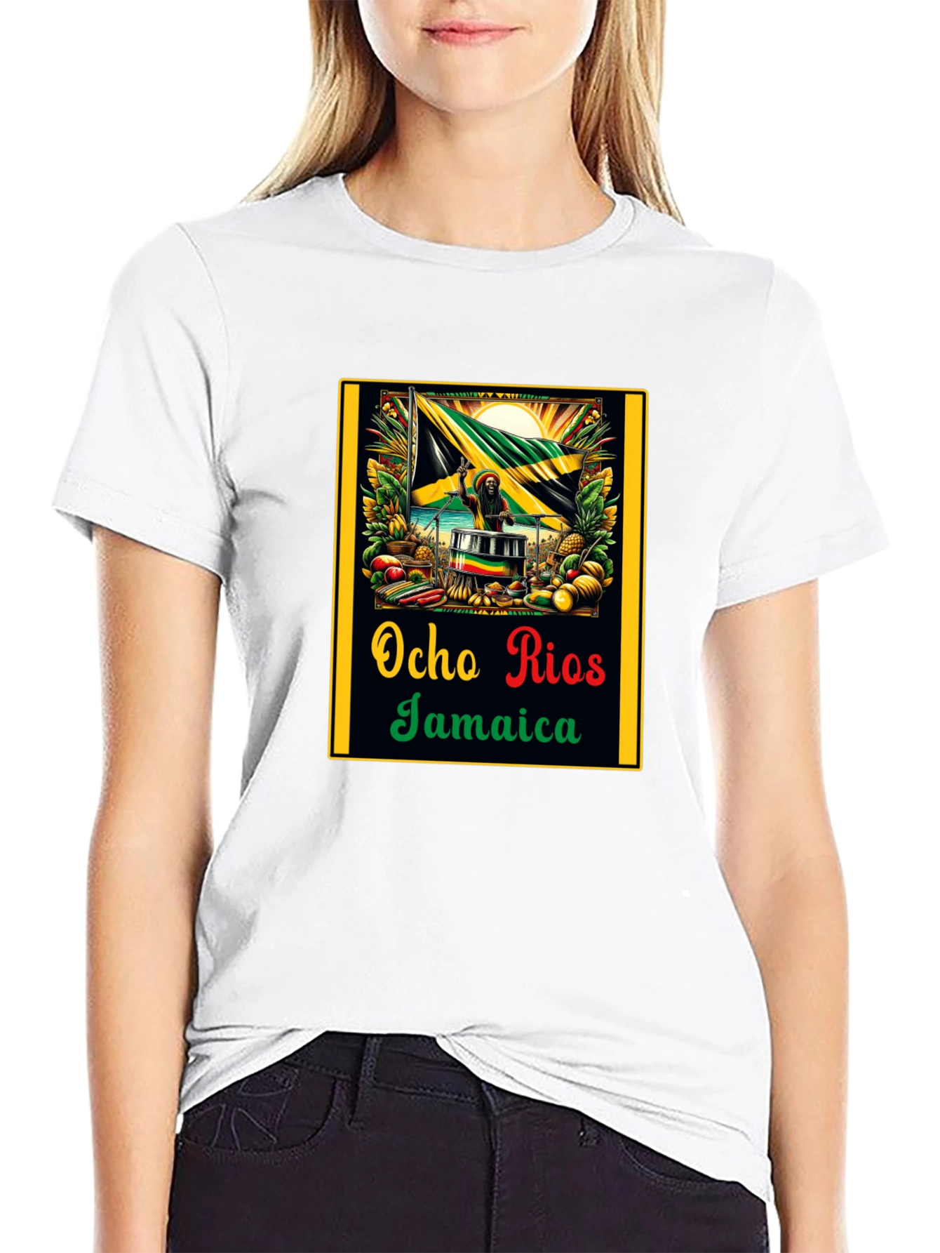 Ocho Rios Jamaica Black T-Shirt