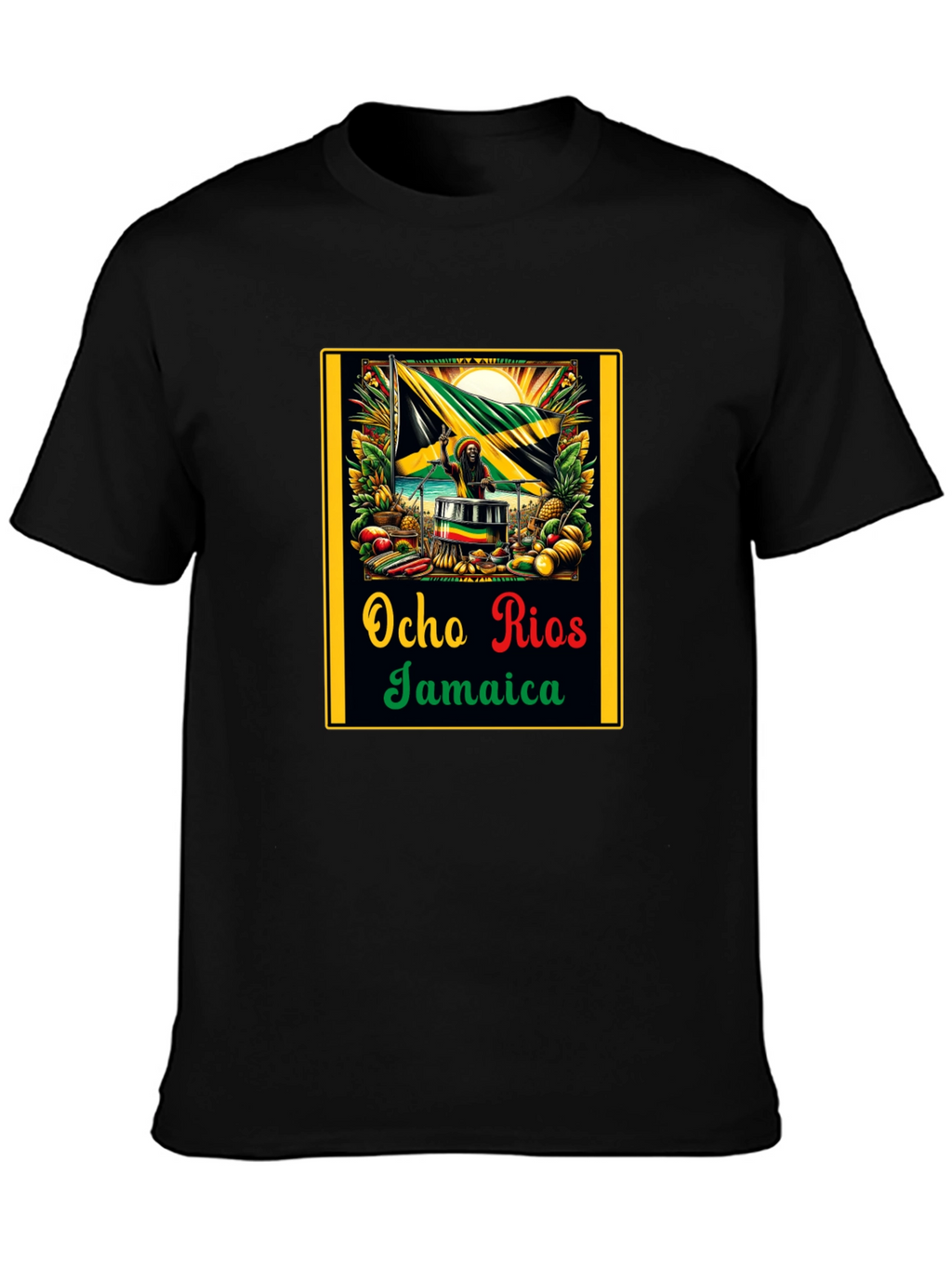 Ocho Rios Jamaica Black T-Shirt