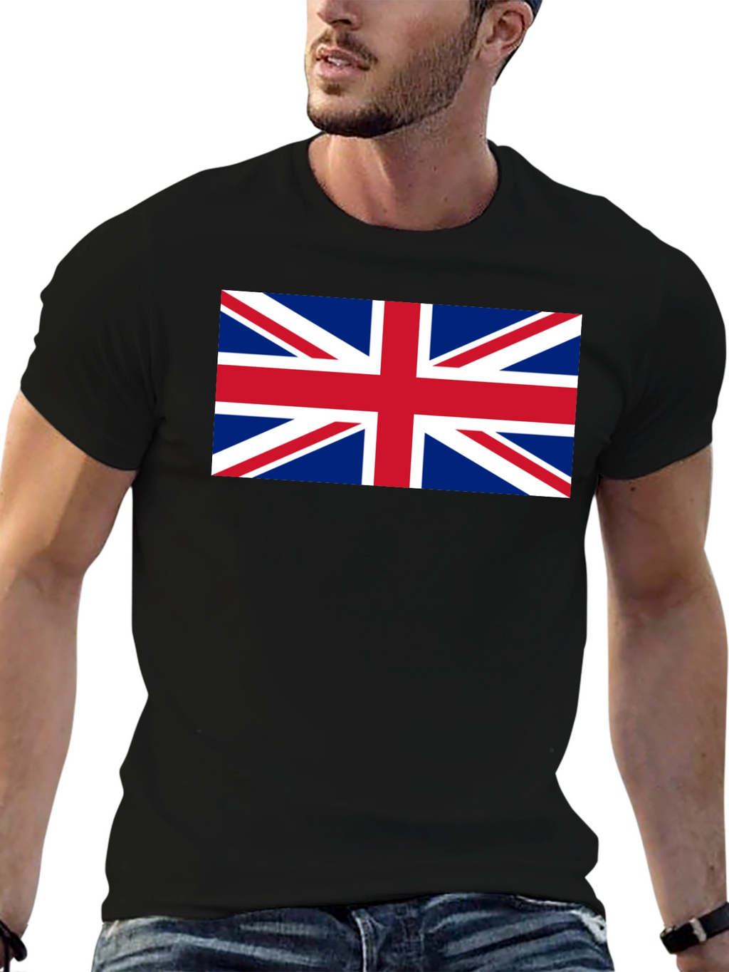 Union Jack Flag Graphic Black T-Shirt