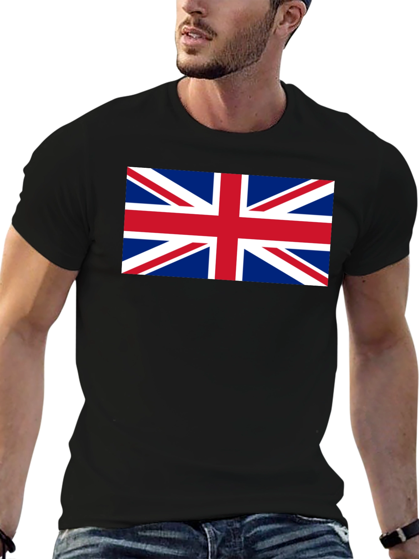 Union Jack Flag Graphic Black T-Shirt