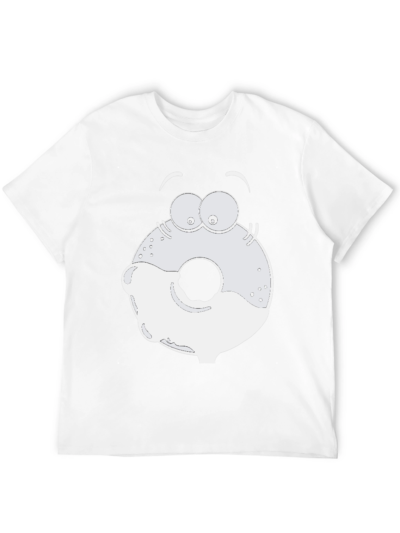 Cartoon Donut Graphic Black T-Shirt