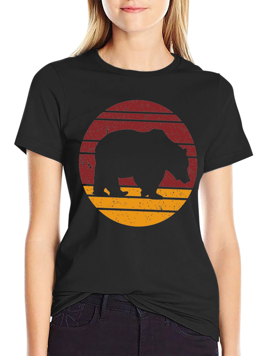 Bear Silhouette Retro Style T-Shirt
