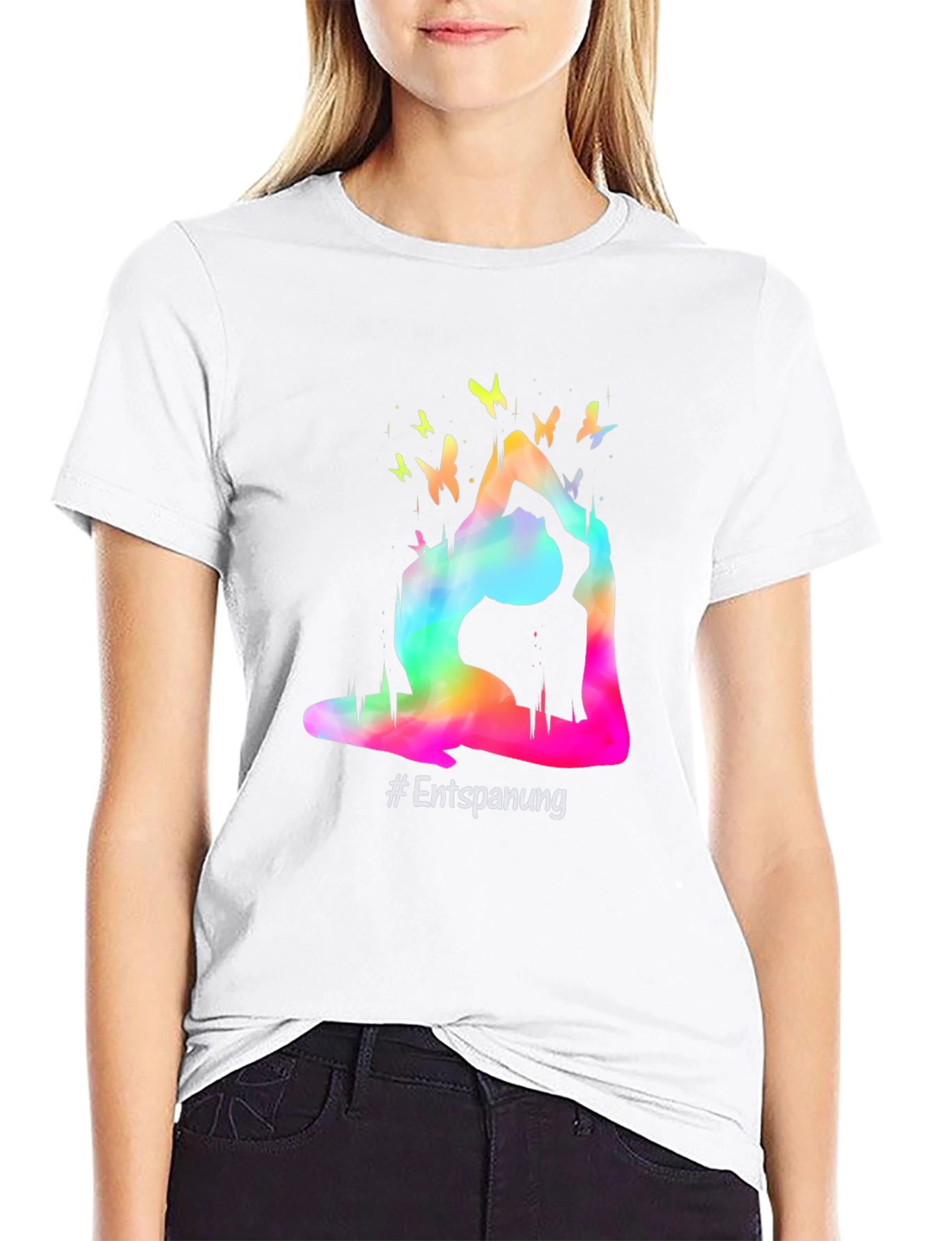 Yoga Pose Butterfly Graphic T-Shirt - Relaxation Tee
