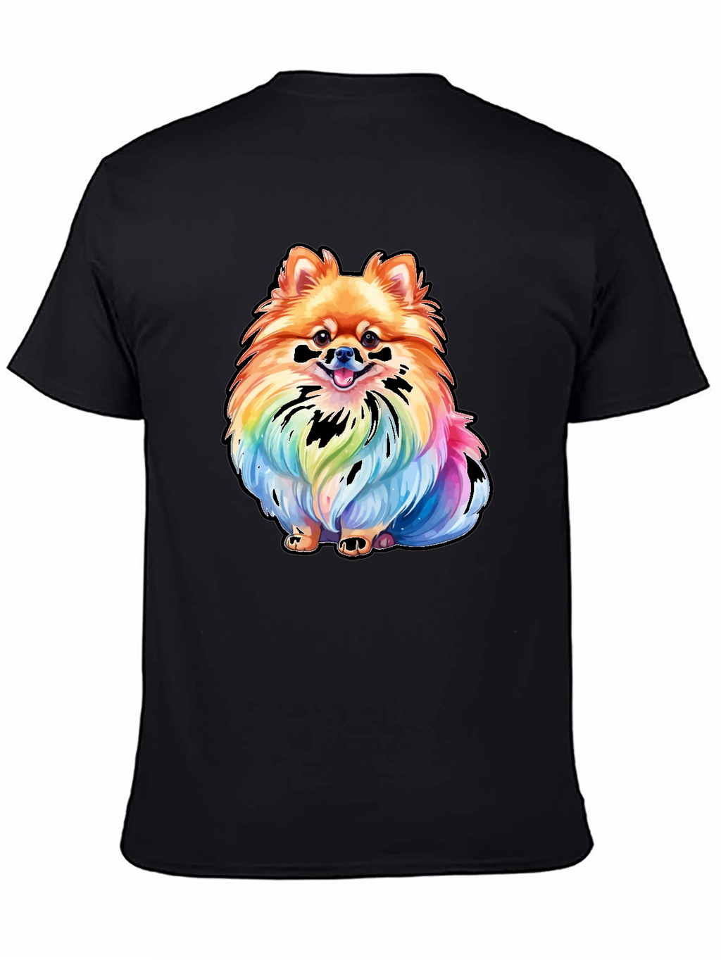 Rainbow Pomeranian Graphic Tee - Unique Dog Lover Gift