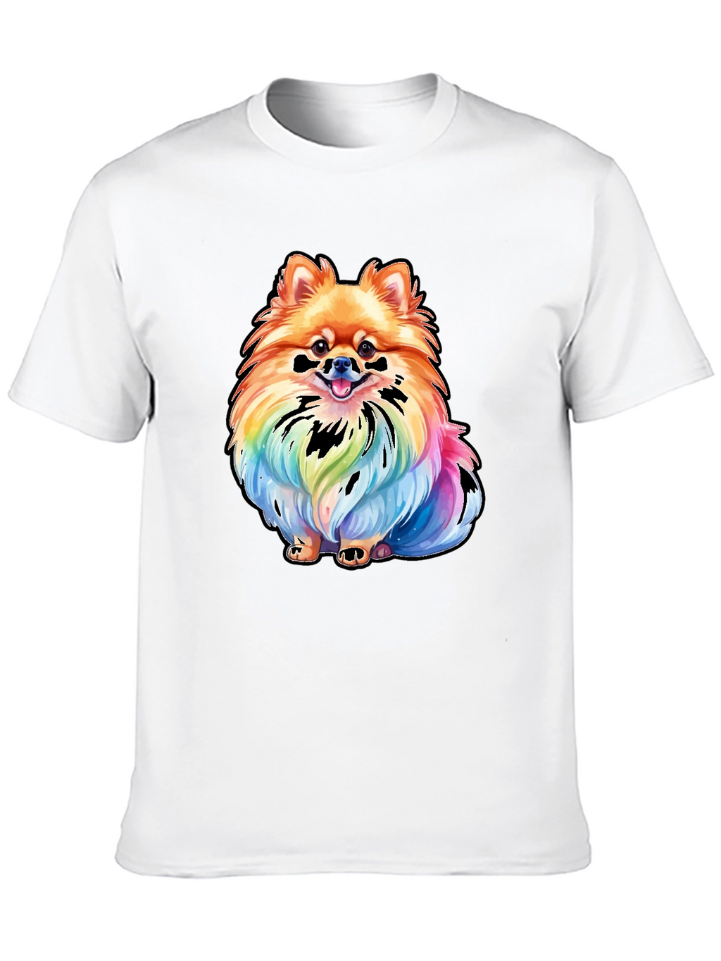 Rainbow Pomeranian Graphic Tee - Unique Dog Lover Gift