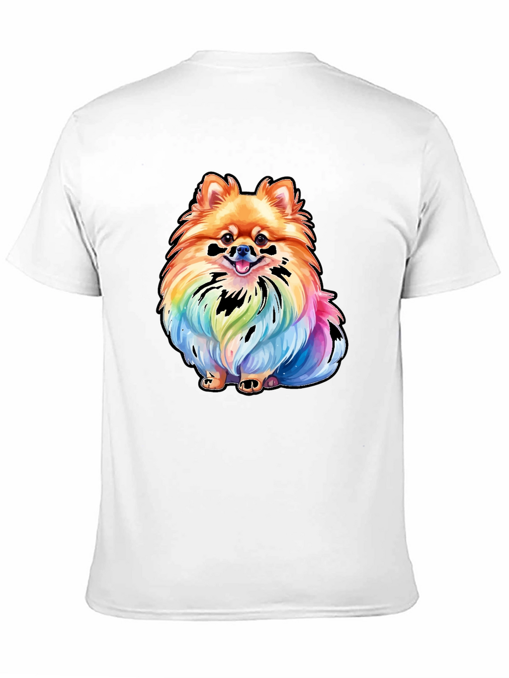 Rainbow Pomeranian Graphic Tee - Unique Dog Lover Gift