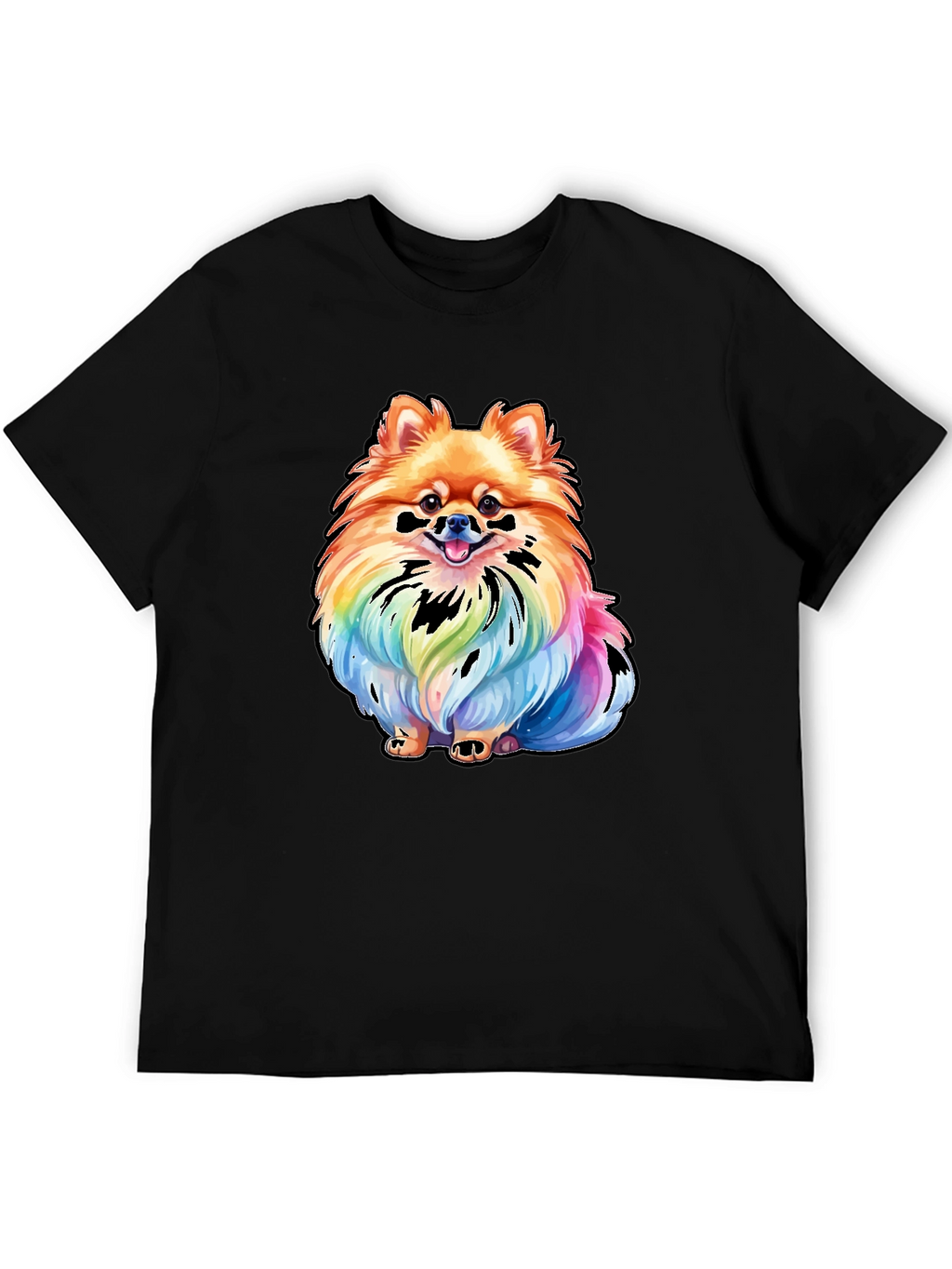 Rainbow Pomeranian Graphic Tee - Unique Dog Lover Gift