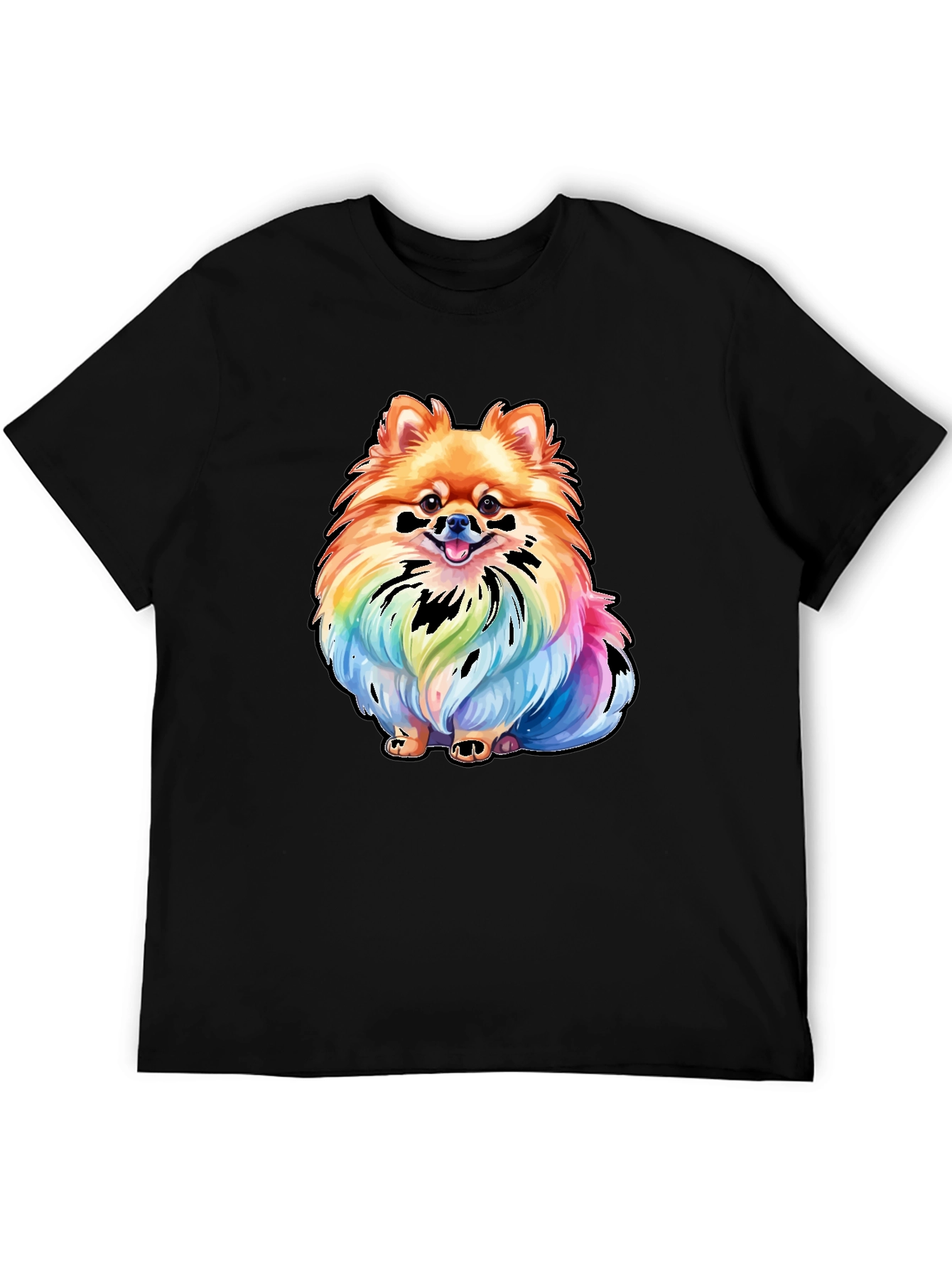Rainbow Pomeranian Graphic Tee - Unique Dog Lover Gift