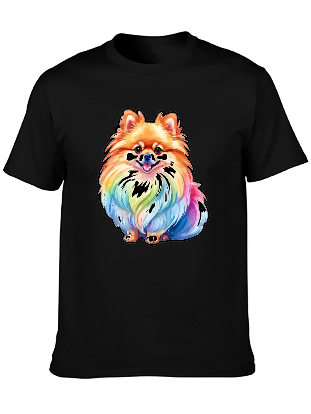 Rainbow Pomeranian Graphic Tee - Unique Dog Lover Gift