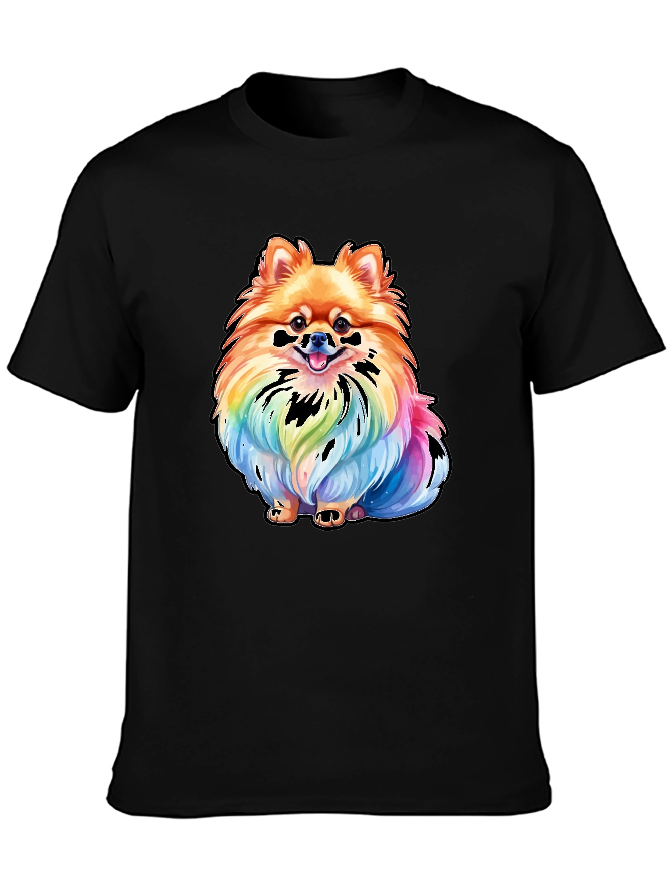 Rainbow Pomeranian Graphic Tee - Unique Dog Lover Gift