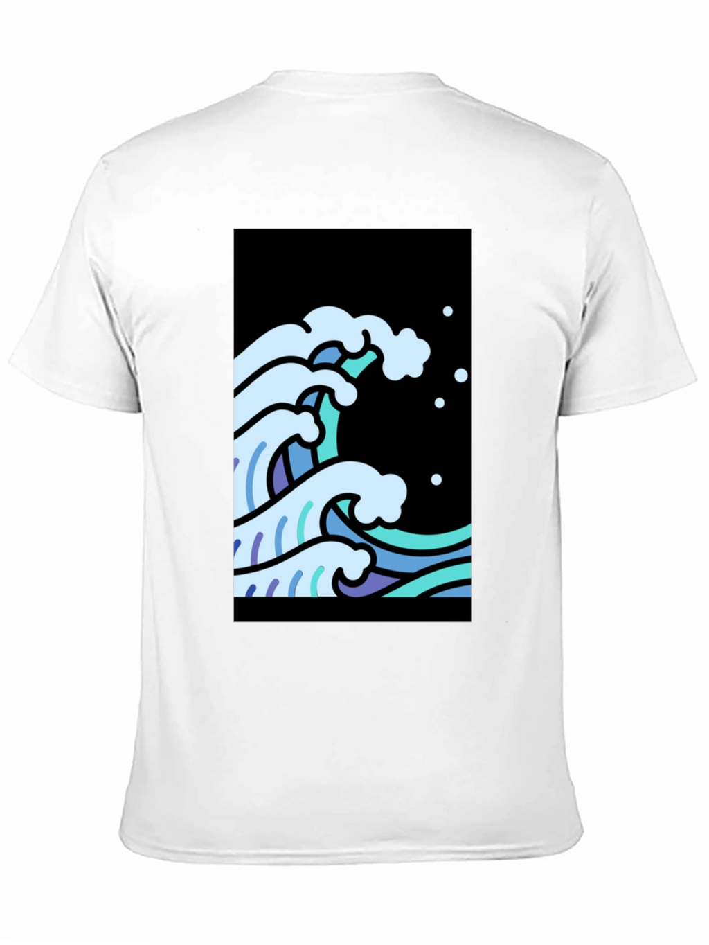 Cool Waves Graphic Tee - Black Cotton T-Shirt