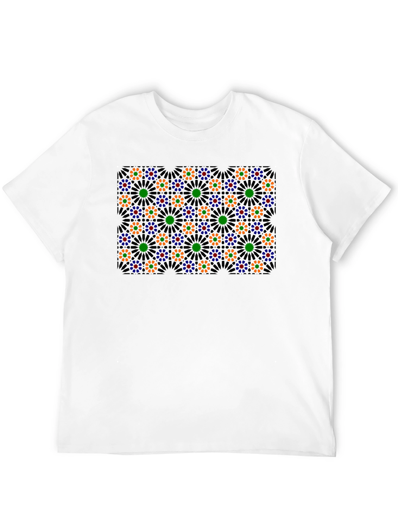 Geometric Floral T-Shirt - Black