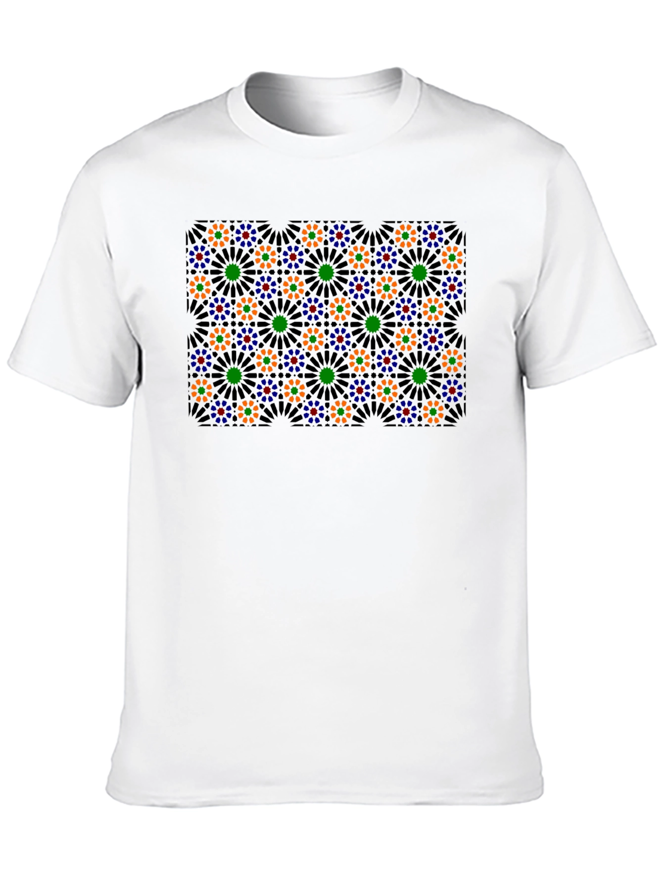 Geometric Floral T-Shirt - Black
