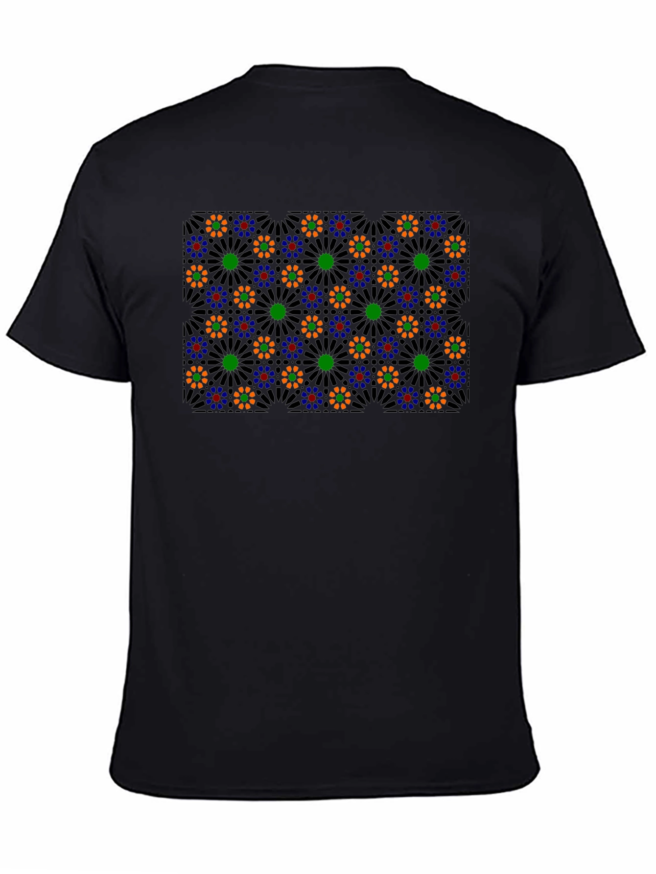 Geometric Floral T-Shirt - Black