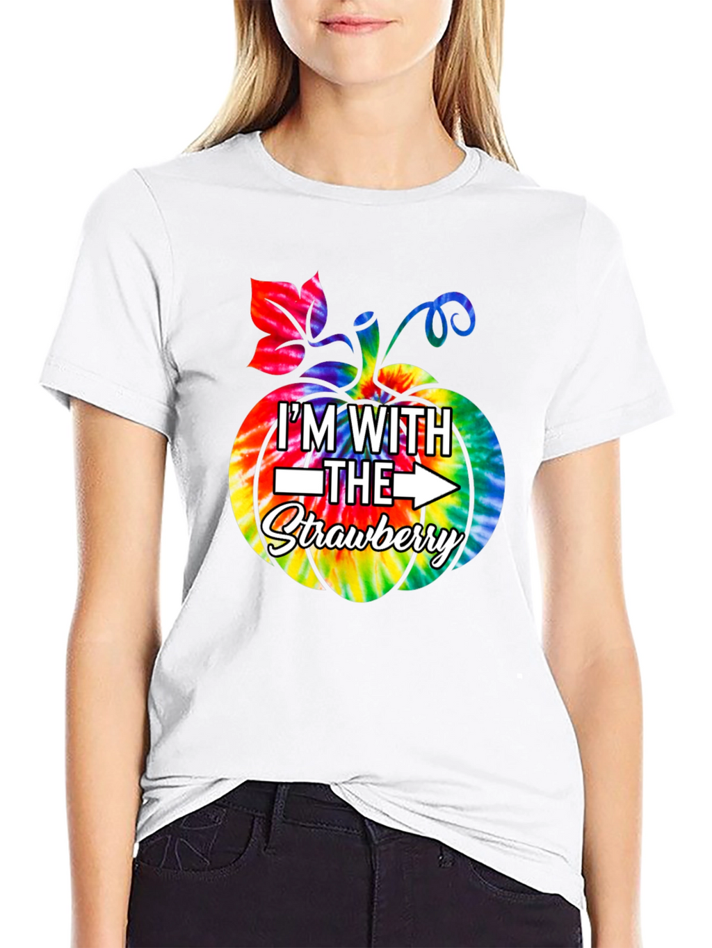 Im With the Strawberry Tie Dye Pumpkin T-Shirt
