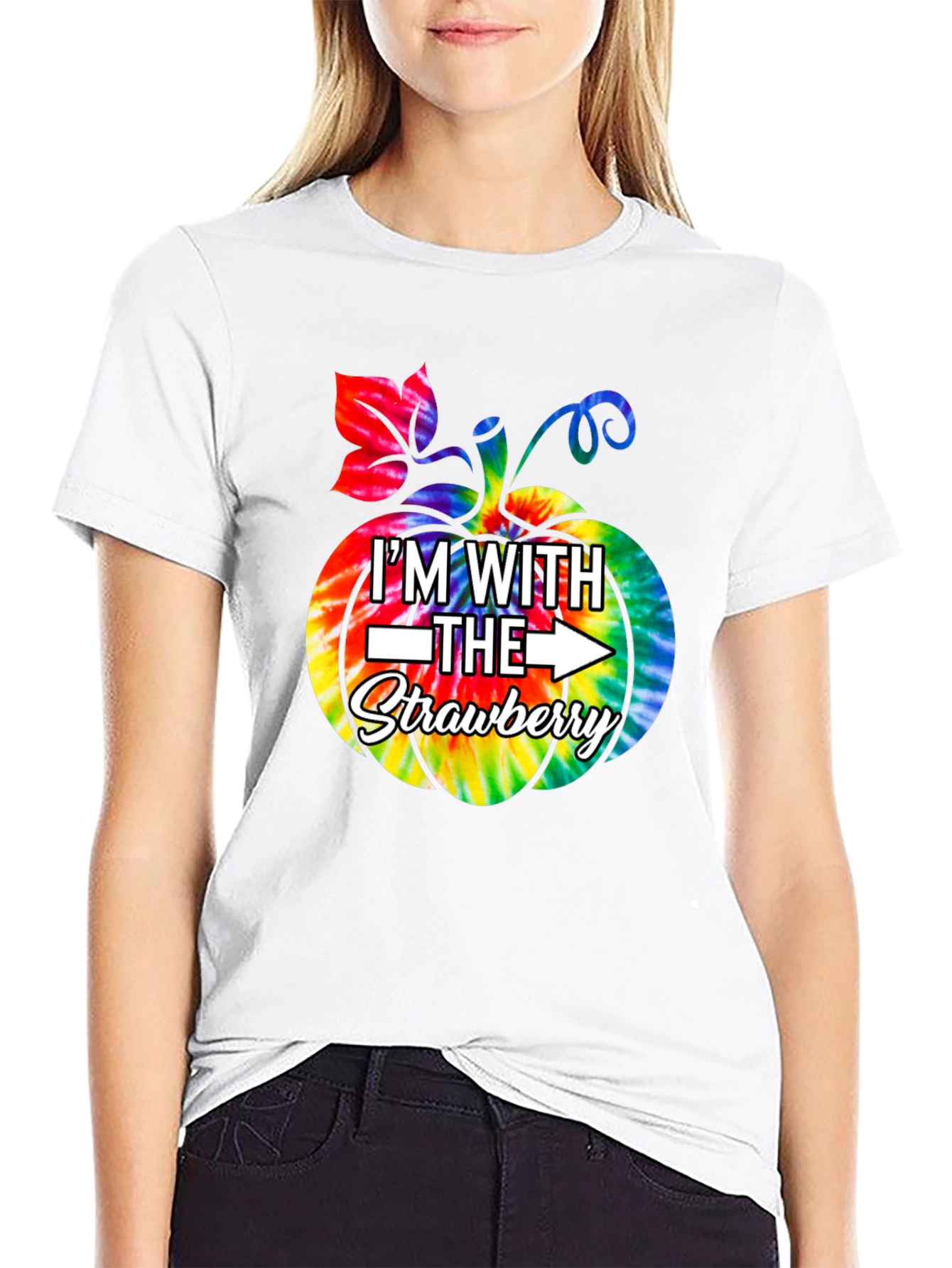 Im With the Strawberry Tie Dye Pumpkin T-Shirt
