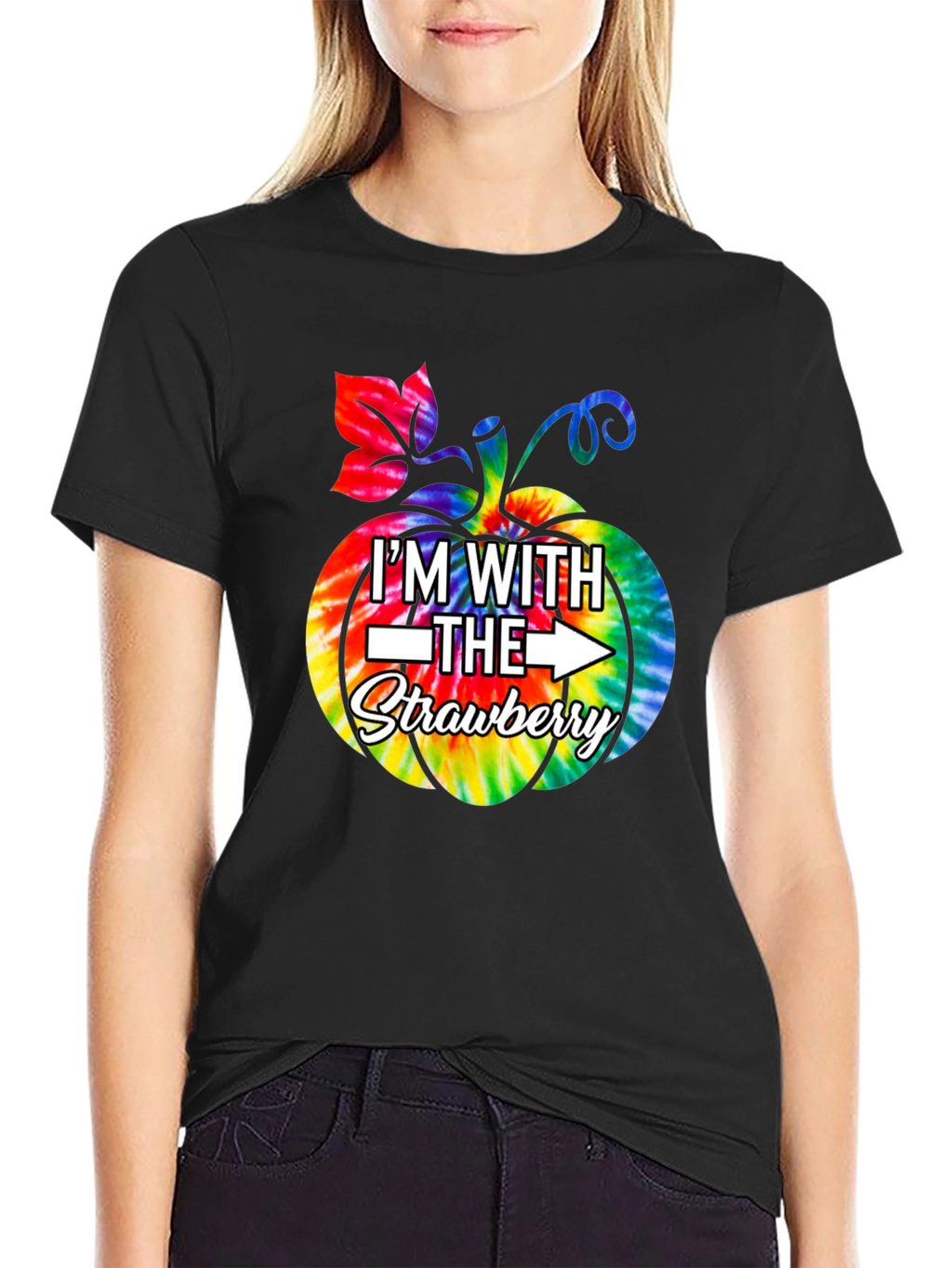 Im With the Strawberry Tie Dye Pumpkin T-Shirt